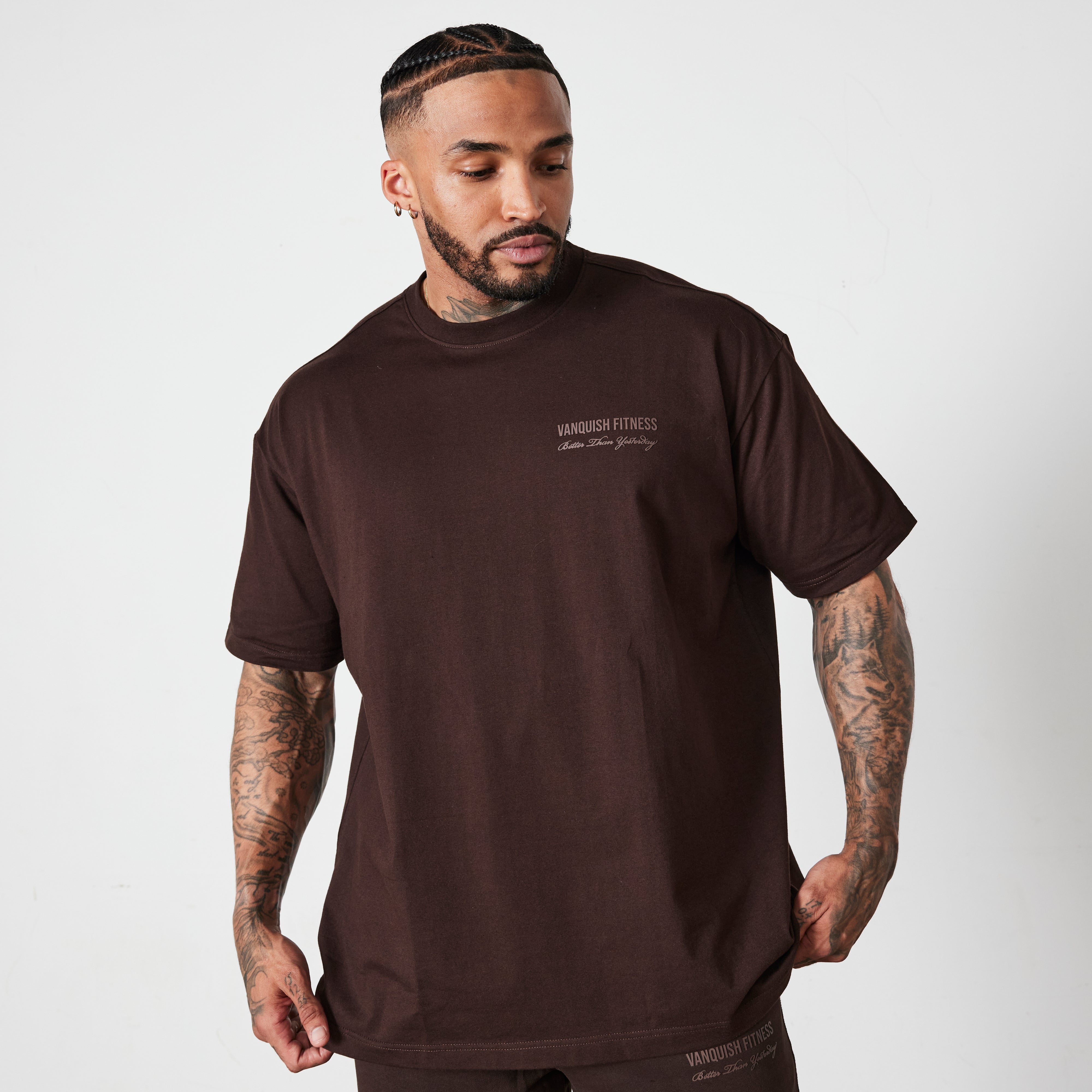 Vanquish Coffee Brown Signature Collection Oversized T Shirt