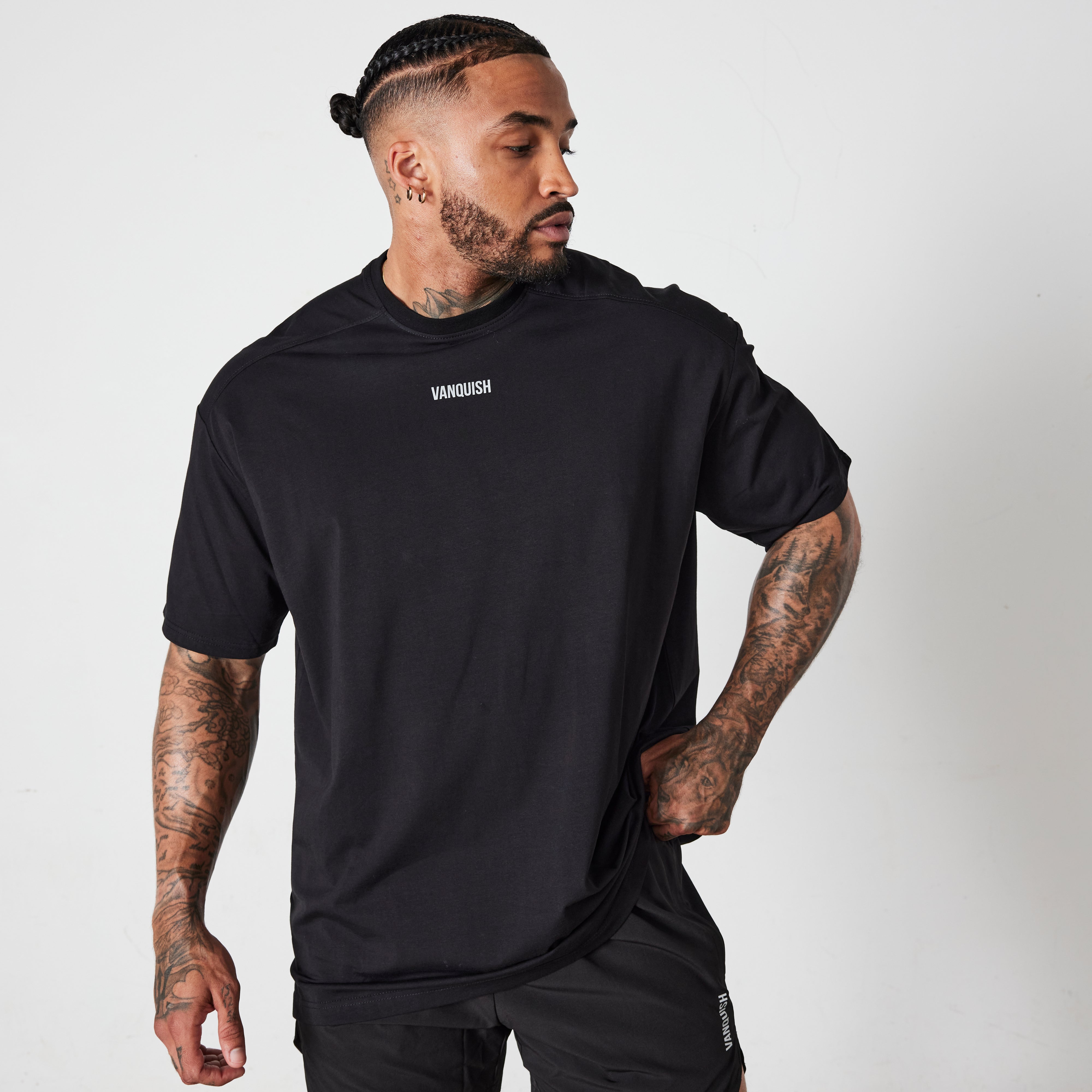 Vanquish Essential Black Reflective Oversized T Shirt