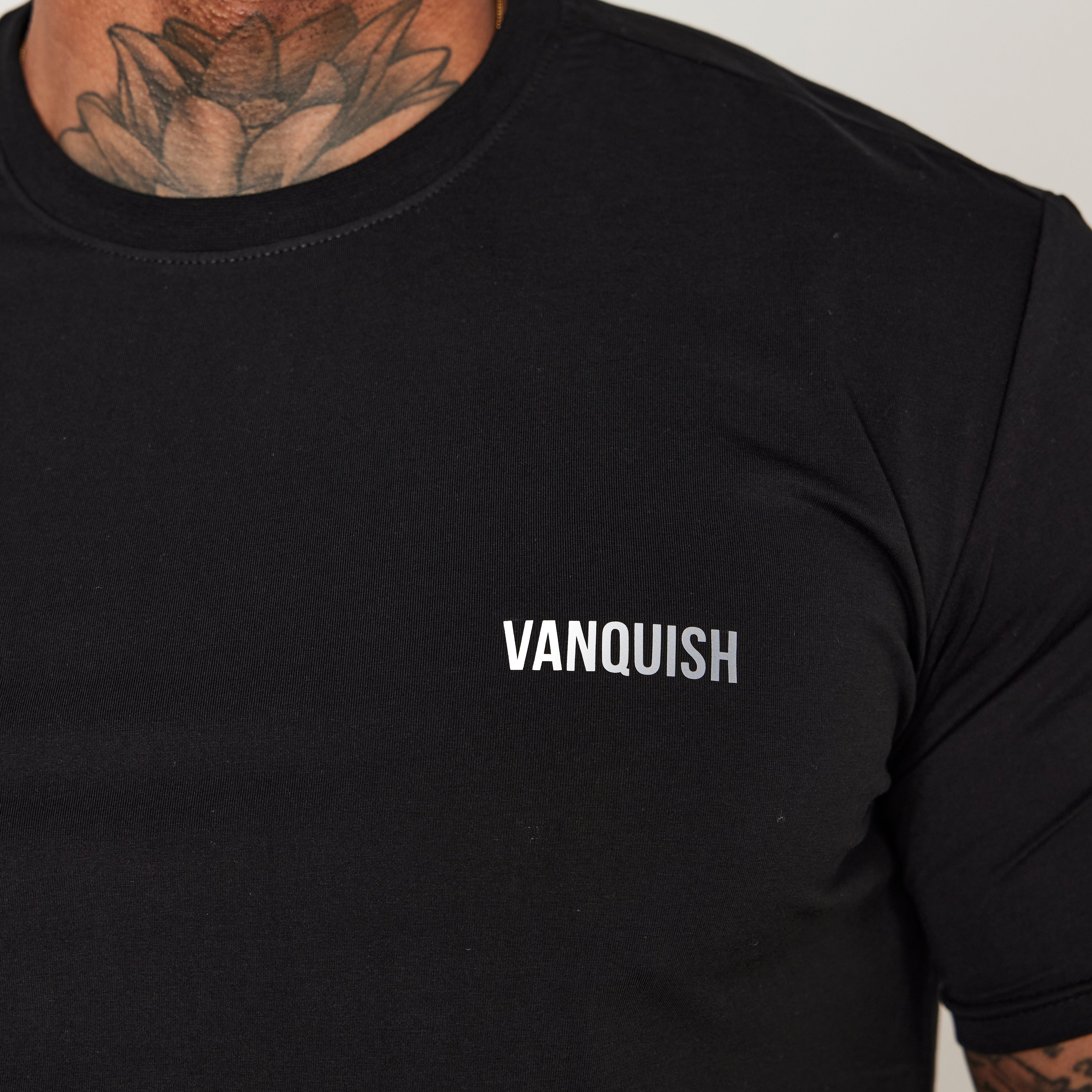 Vanquish Essential Black Reflective Slim Fit Short Sleeve T Shirt