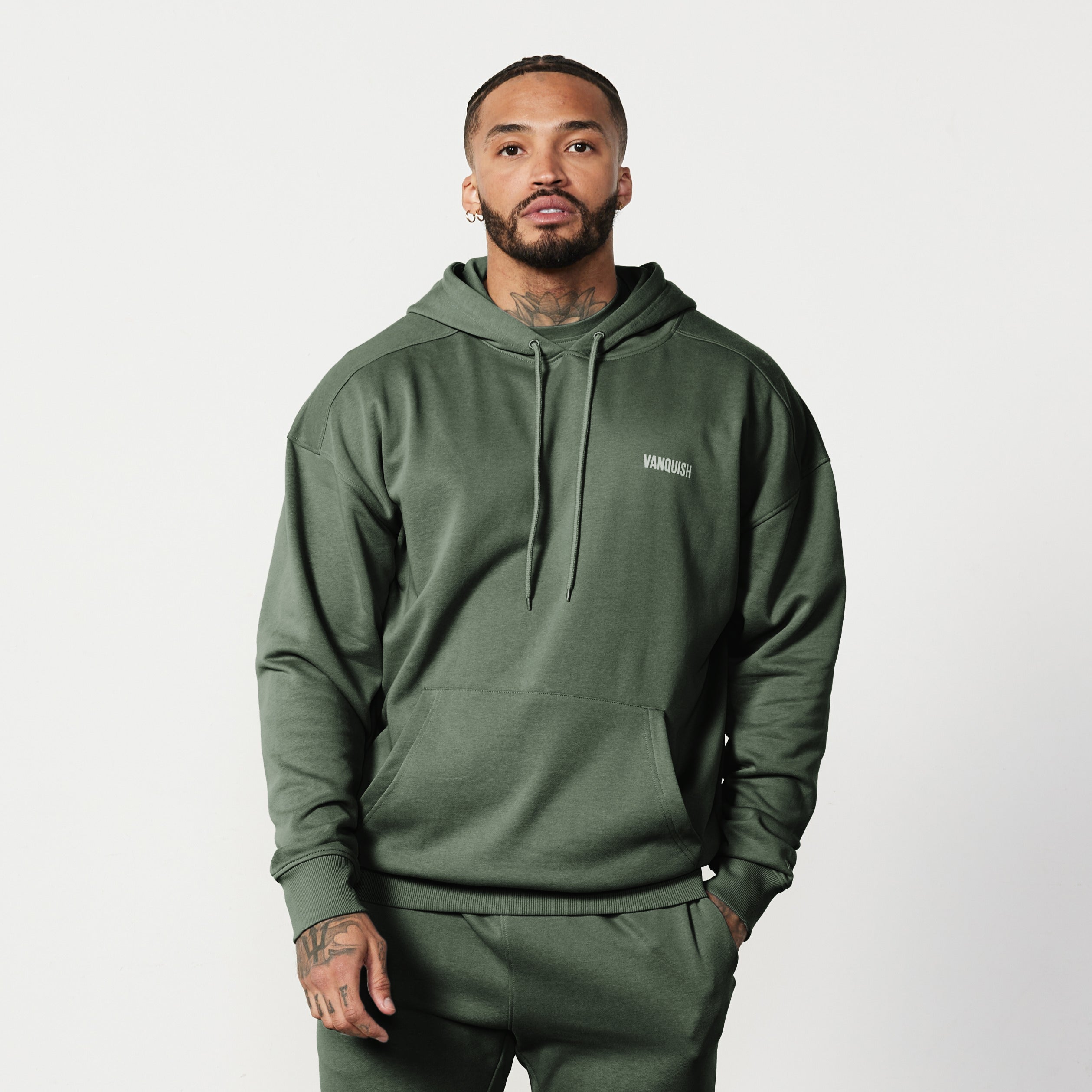 Vanquish Essential Forest Green Oversized Pullover Hoodie