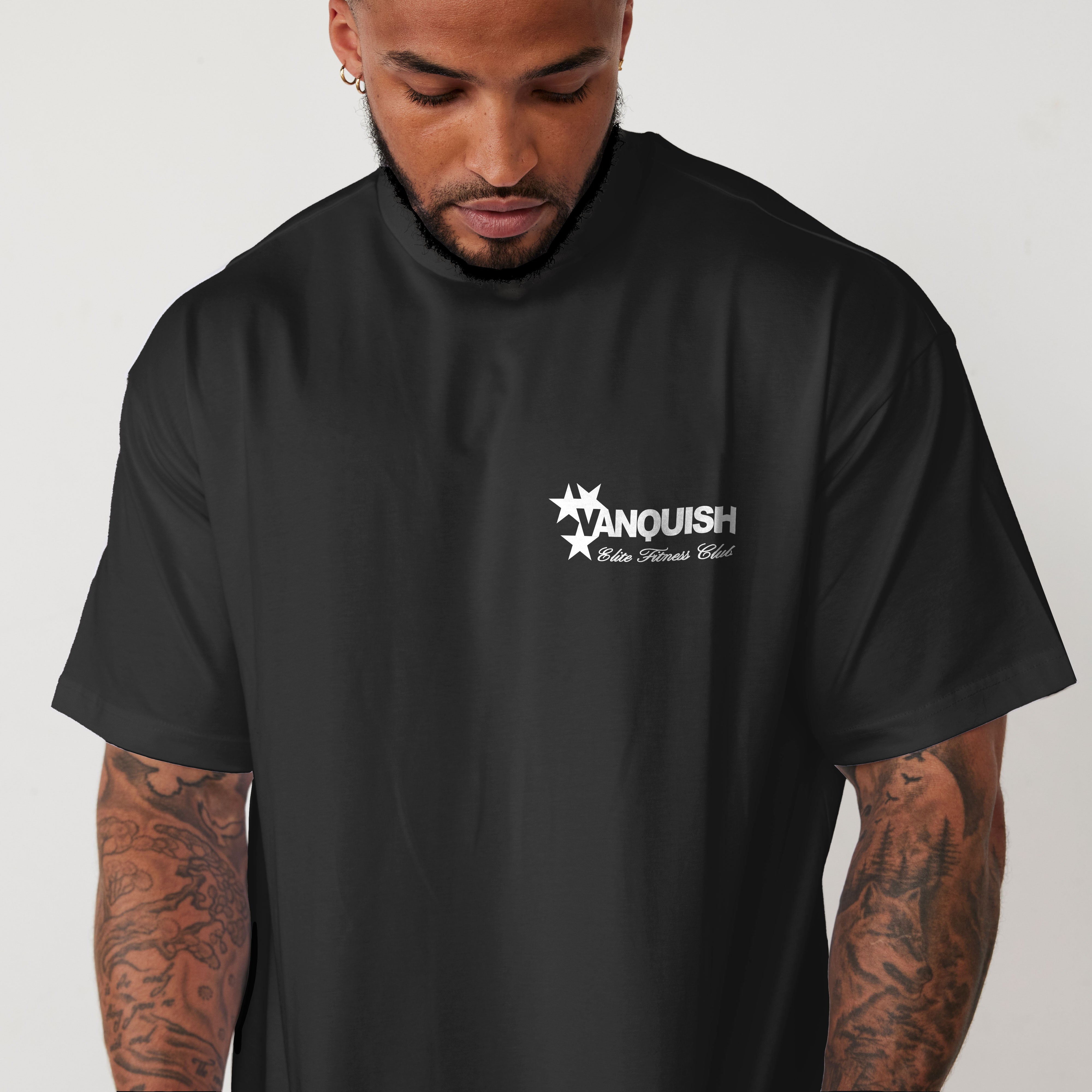 Vanquish Revolve Multi Star Black Oversized T Shirt