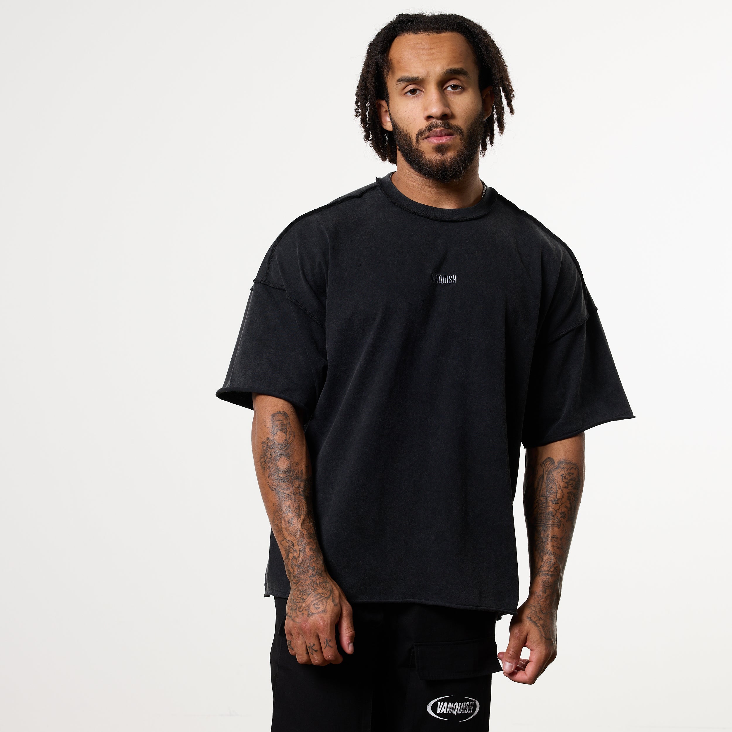 WASHED BLACK OVERSIZED BOXY T SHIRT
