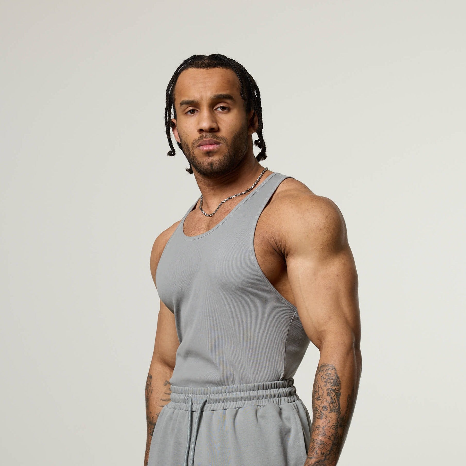 Vanquish Essential V2 Steel Grey Ribbed Tank