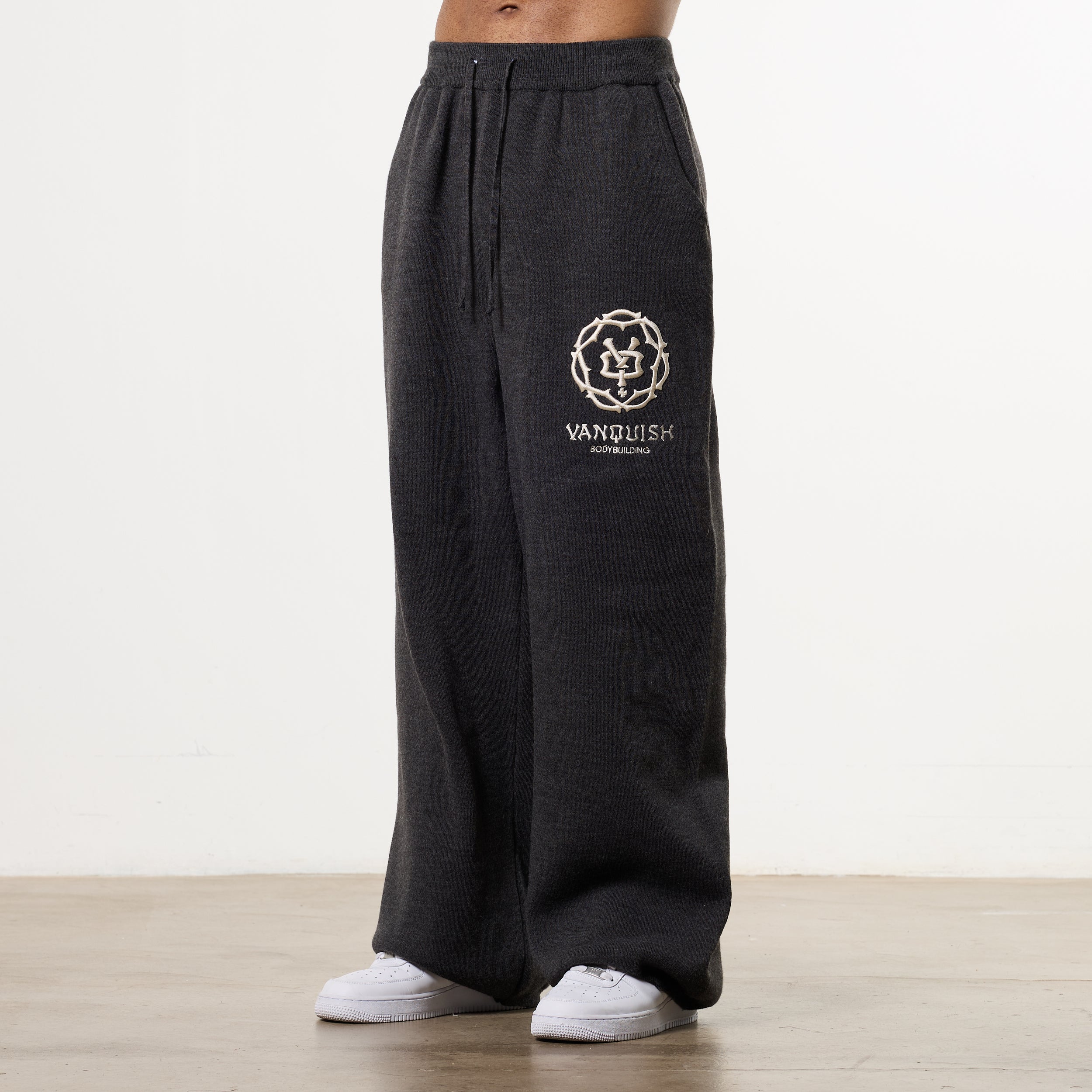 THORN KNIT STORM GREY STRAIGHT LEG SWEATPANTS