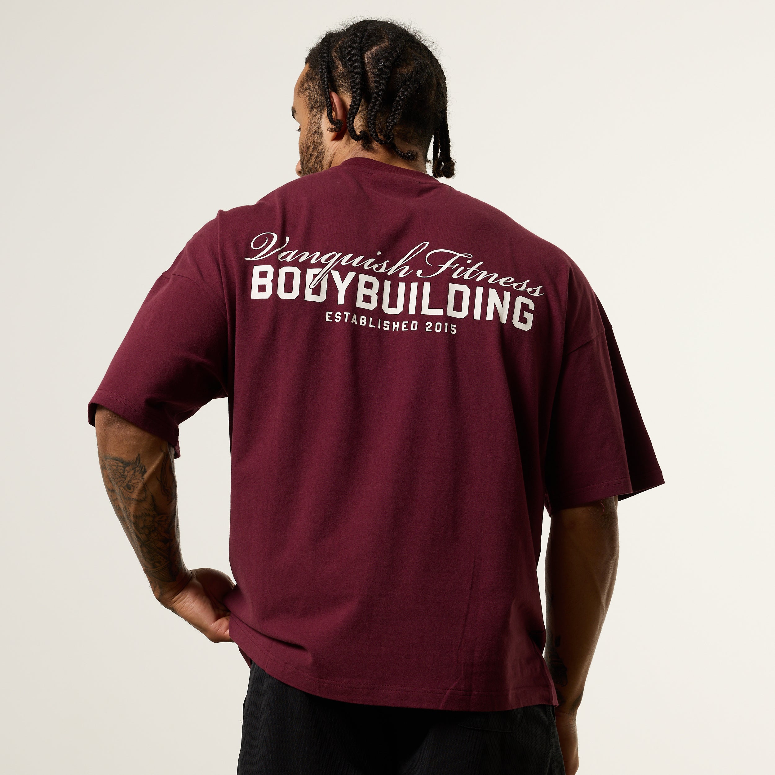 Vanquish Bodybuilding Oxblood Oversized Boxy T Shirt