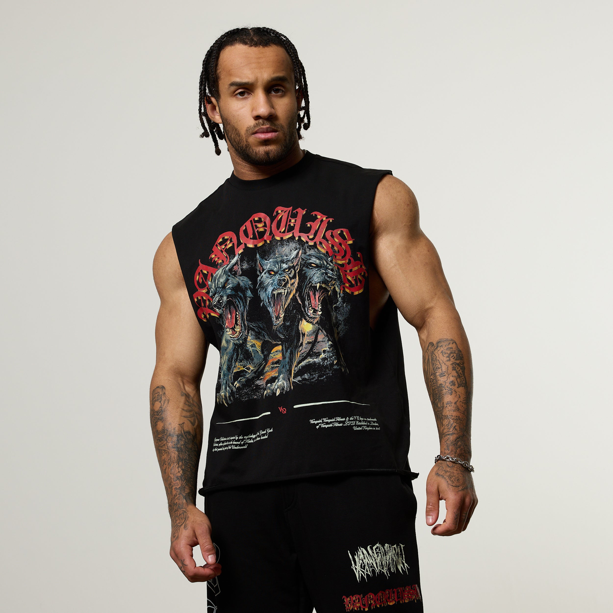 Vanquish Olympus Black Cerberus Oversized Boxy Cut Off