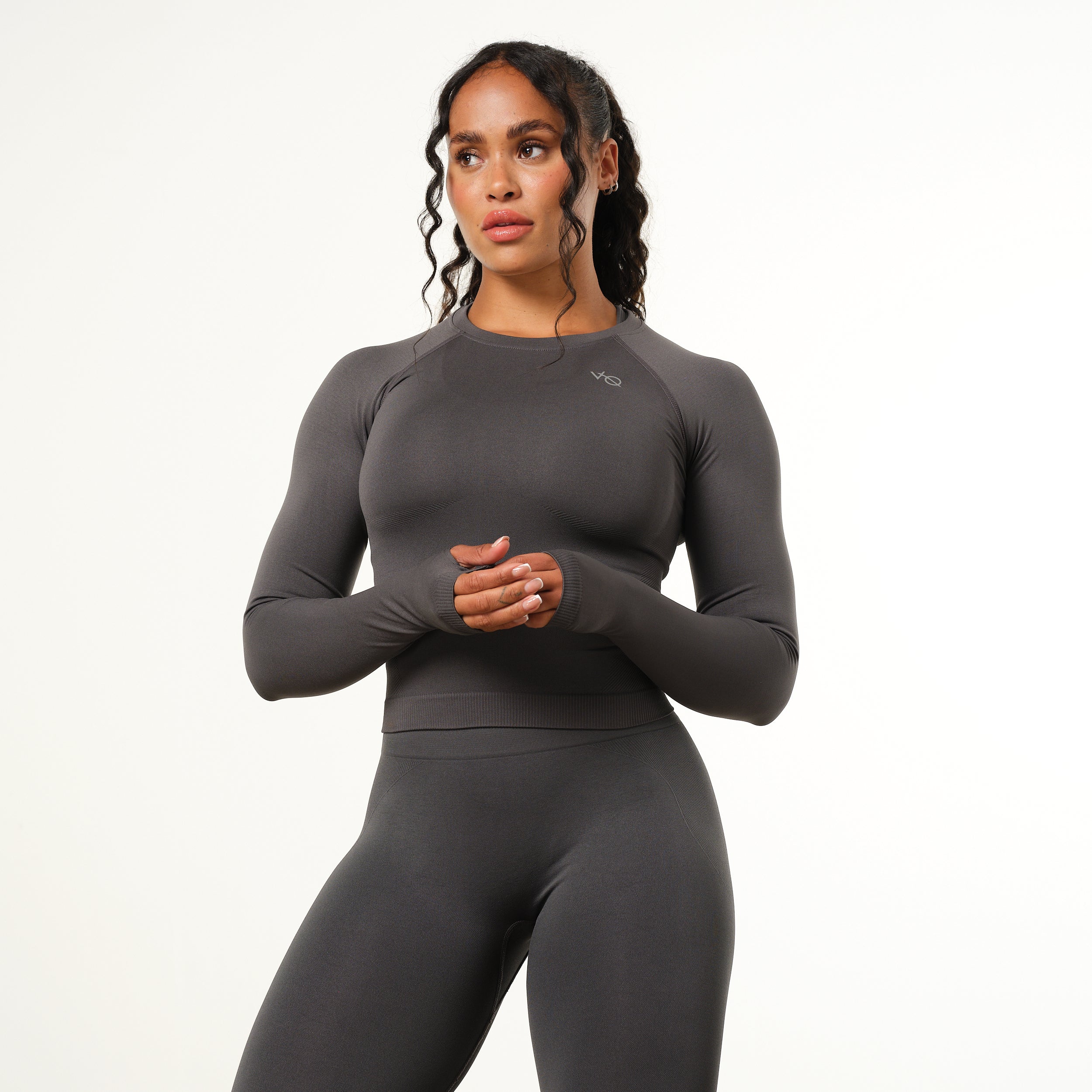 Vanquish Elevate Seamless Charcoal Long Sleeve Top