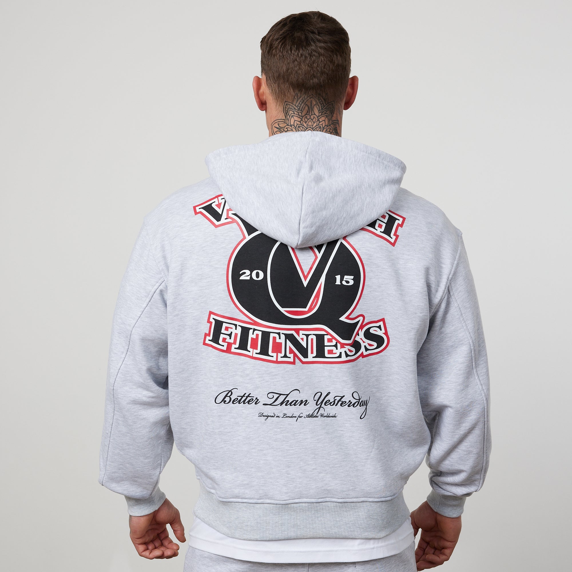 Vanquish TSP – Übergroßer Hoodie „VQ Interlock“ in Hellgrau