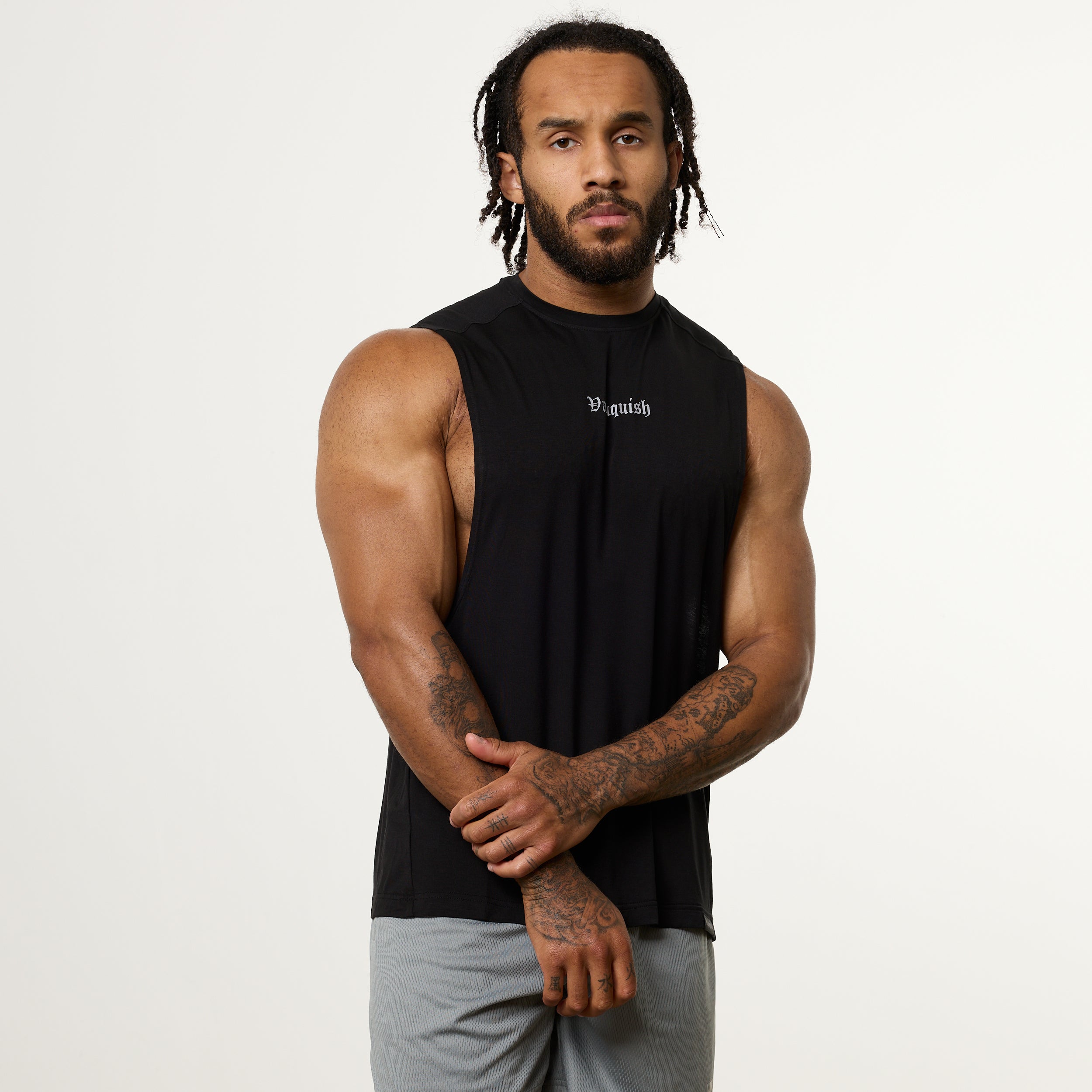 Vanquish Ultra Soft Black Oversized Sleeveless T Shirt