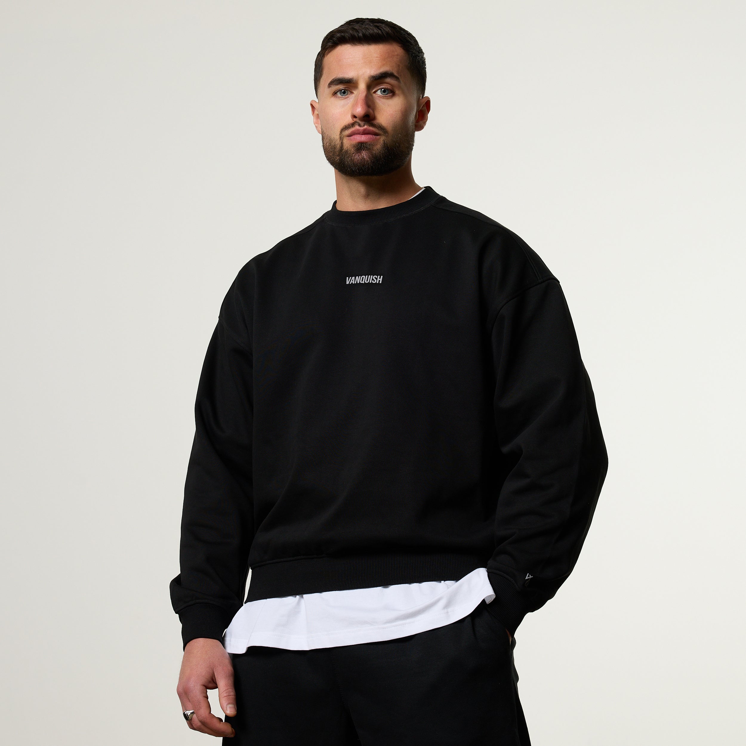 Vanquish Essential V2 Black Oversized Boxy Sweatshirt