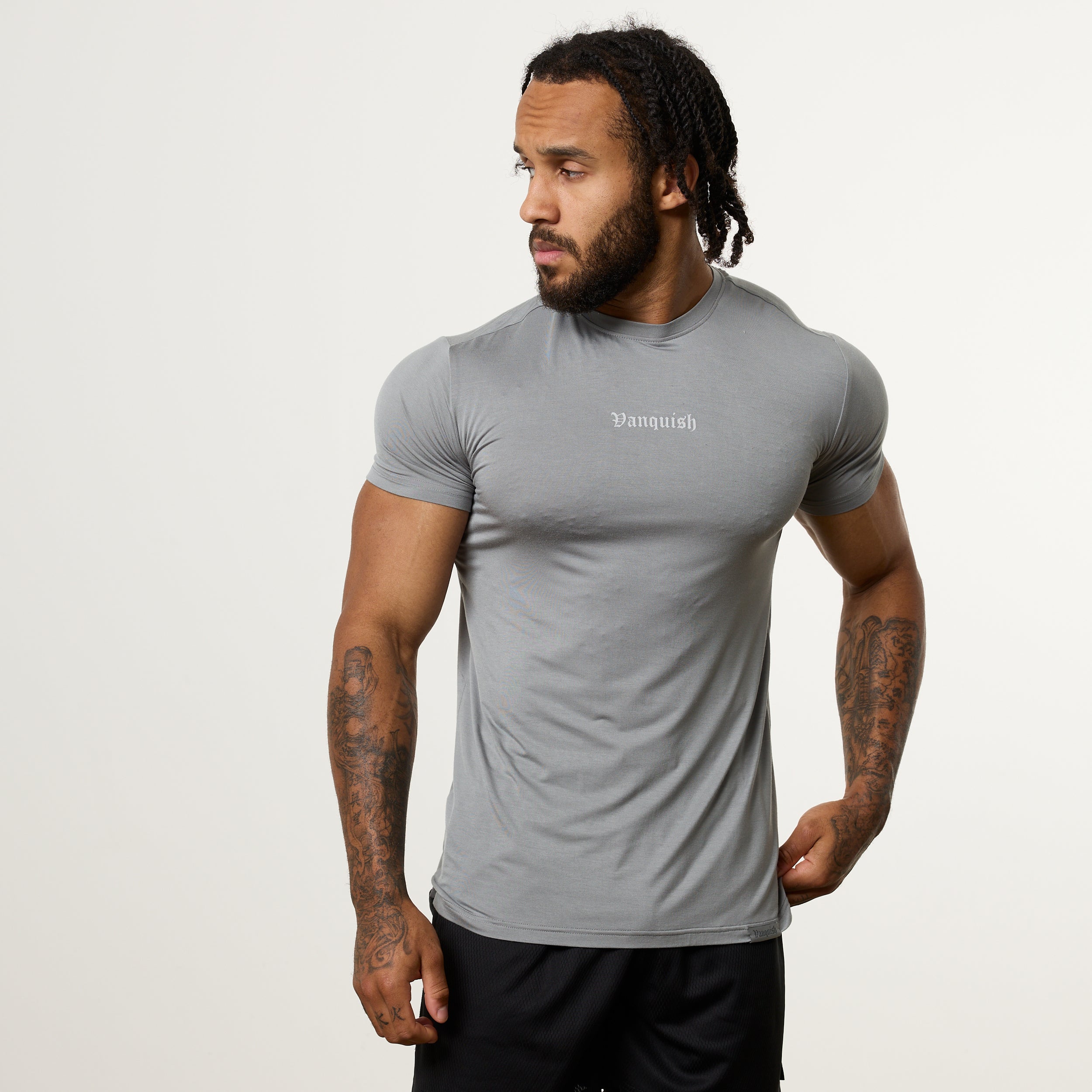 Vanquish Ultra Soft Steel Grey Slim Fit T Shirt