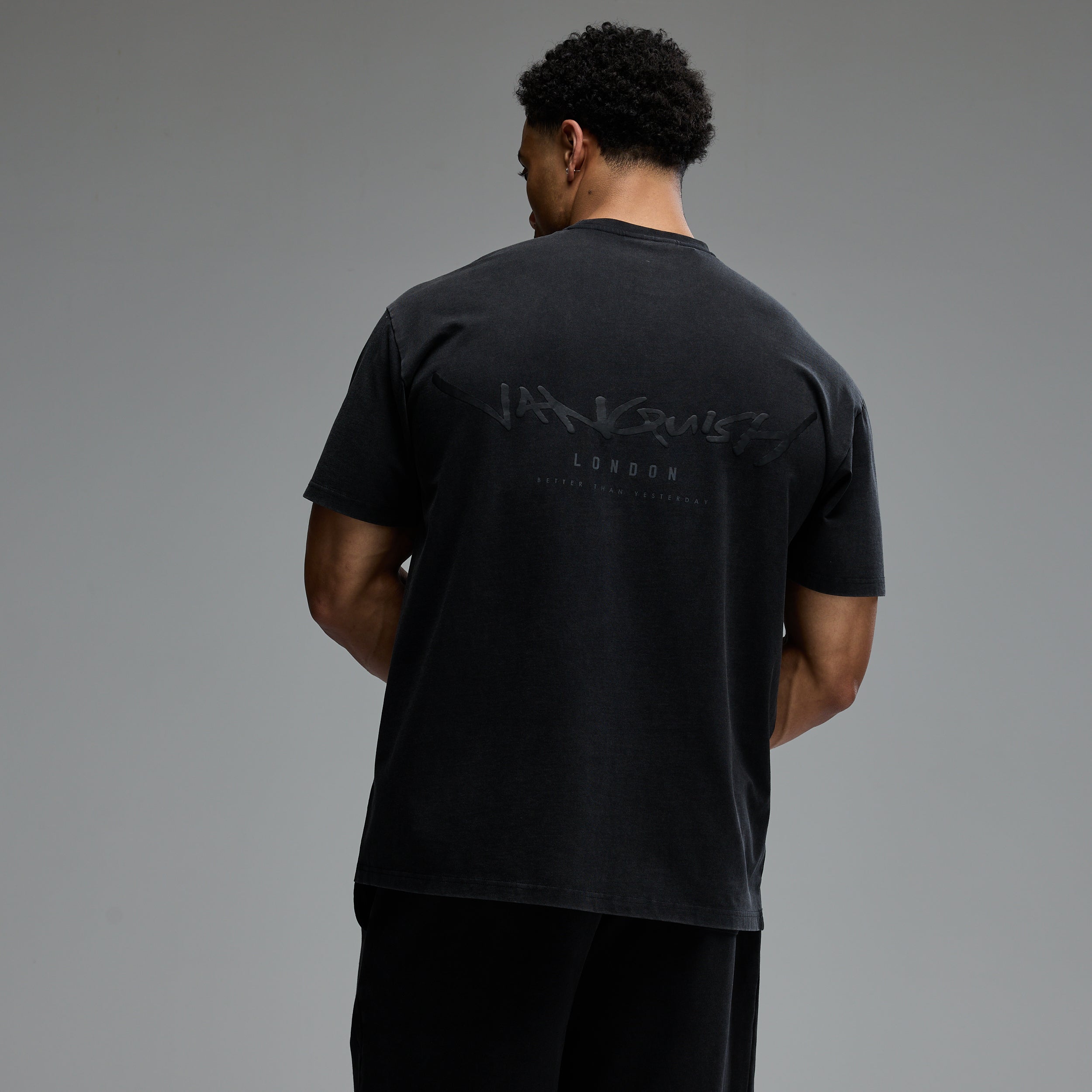 GRAFFITI WASHED BLACK OVERSIZED T SHIRT