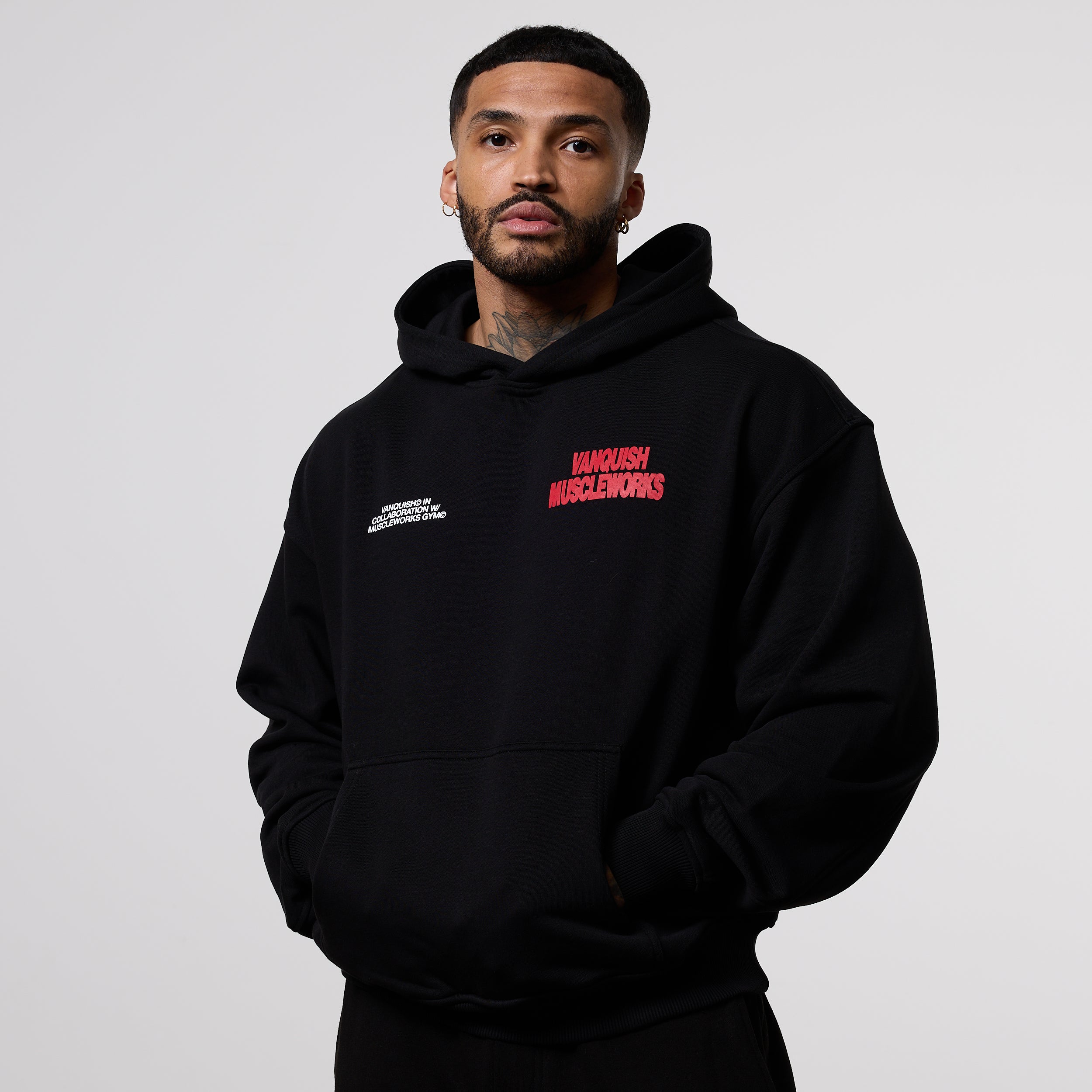 Vanquish x Muscleworks Black Oversized Hoodie