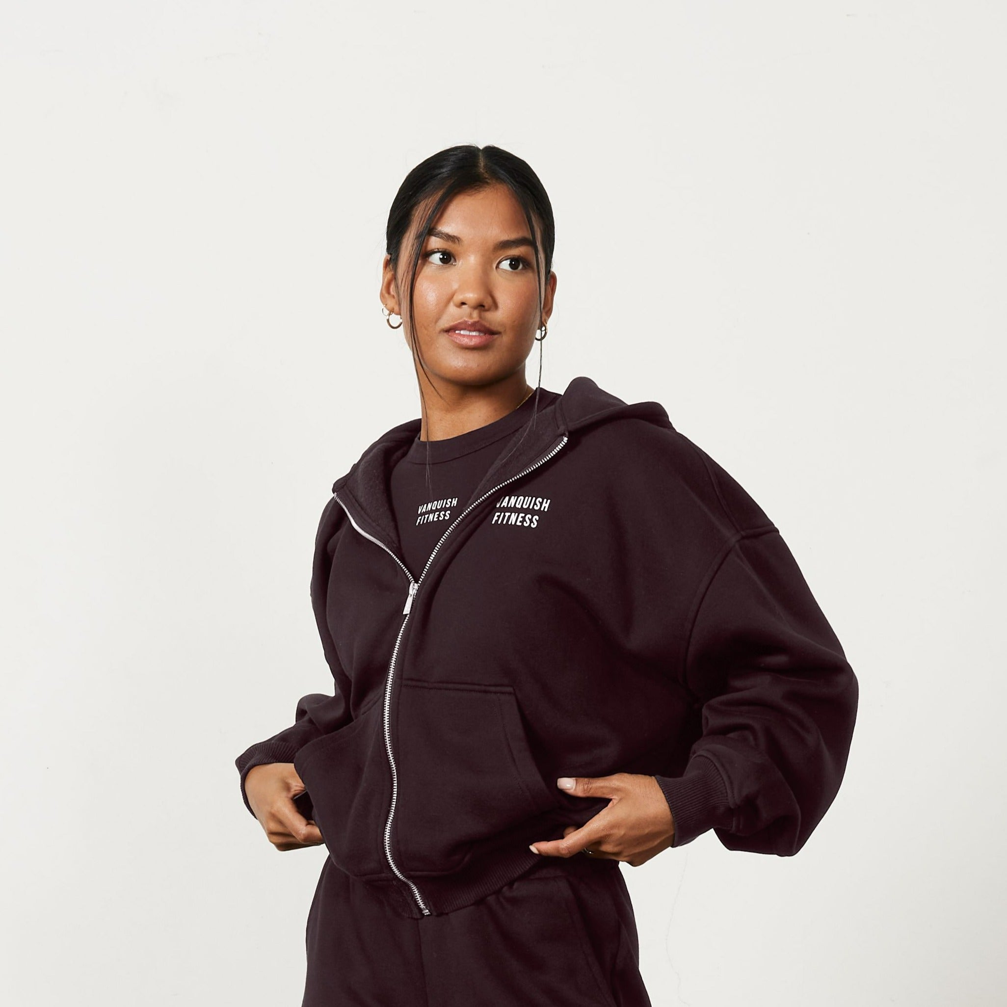 Vanquish Rejuvenate Mocha Oversized Full Zip Hoodie