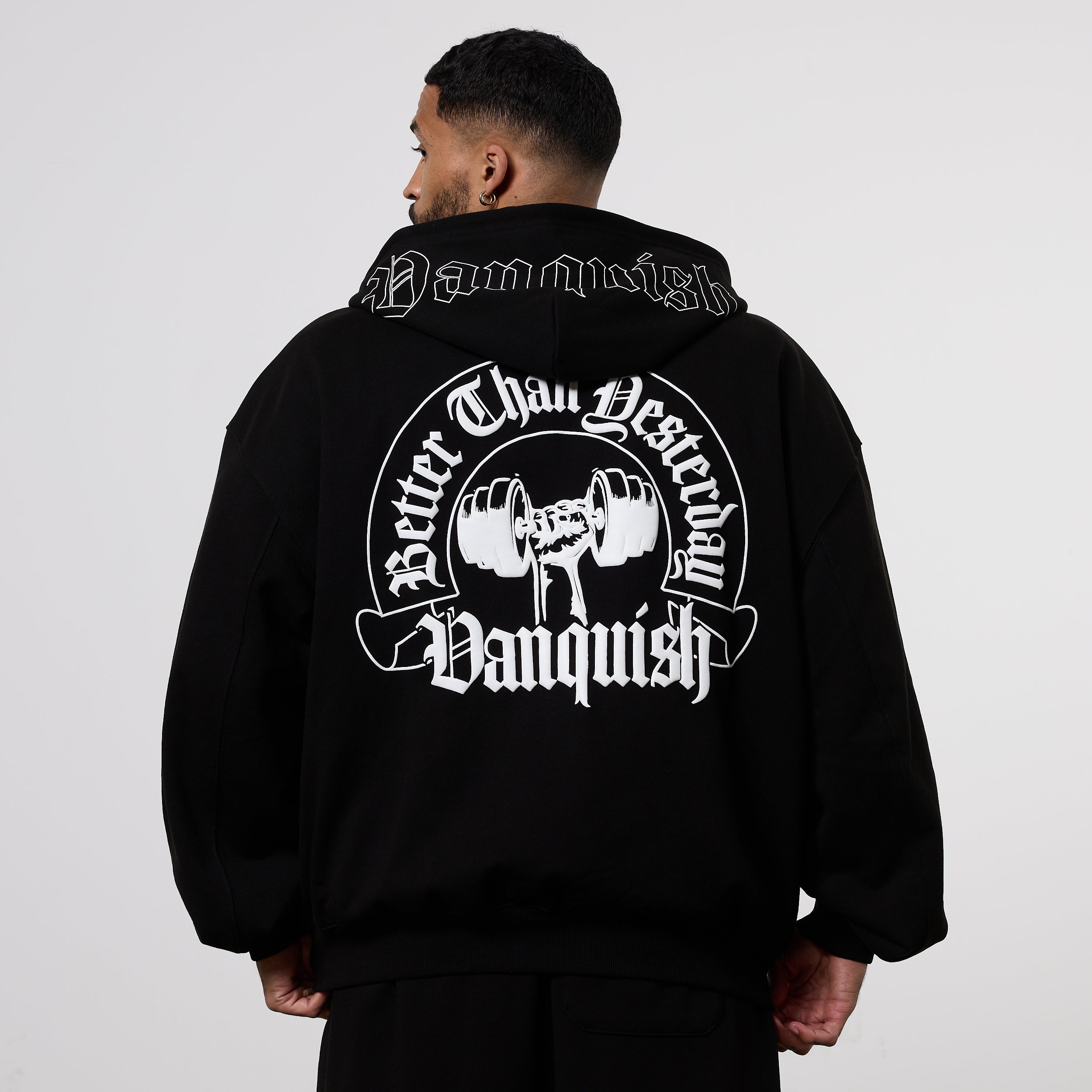 Vanquish Dark Script Black Zip Up Hoodie