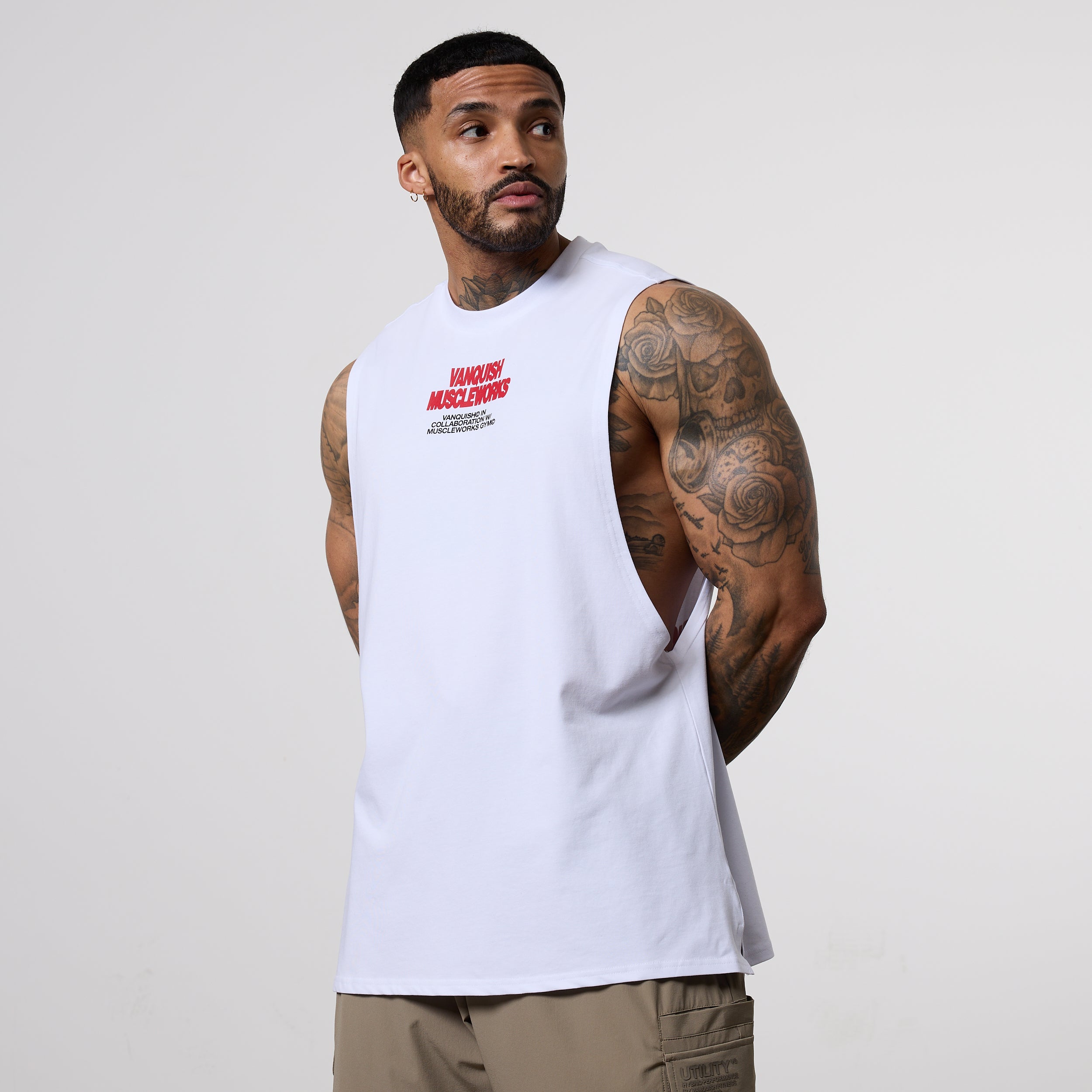 Vanquish x Muscleworks White Sleeveless T-Shirt