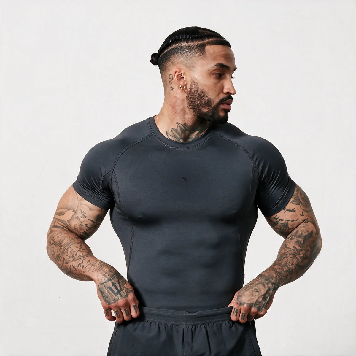 EVOLVE DARK GREY MUSCLE FIT PERFORMANCE T SHIRT