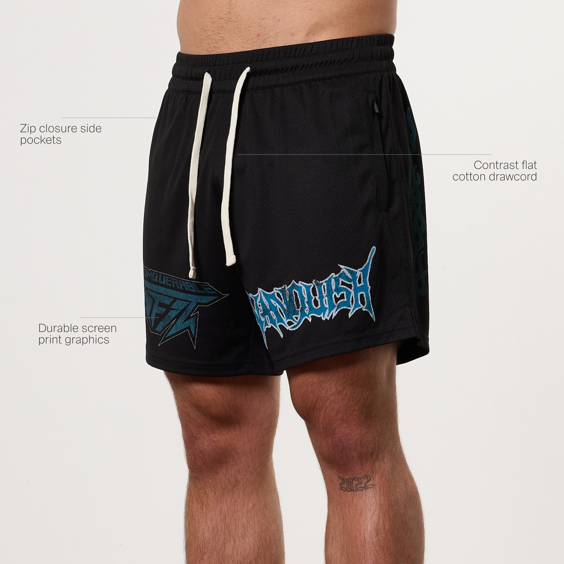 Vanquish Grunge Black Mesh Shorts
