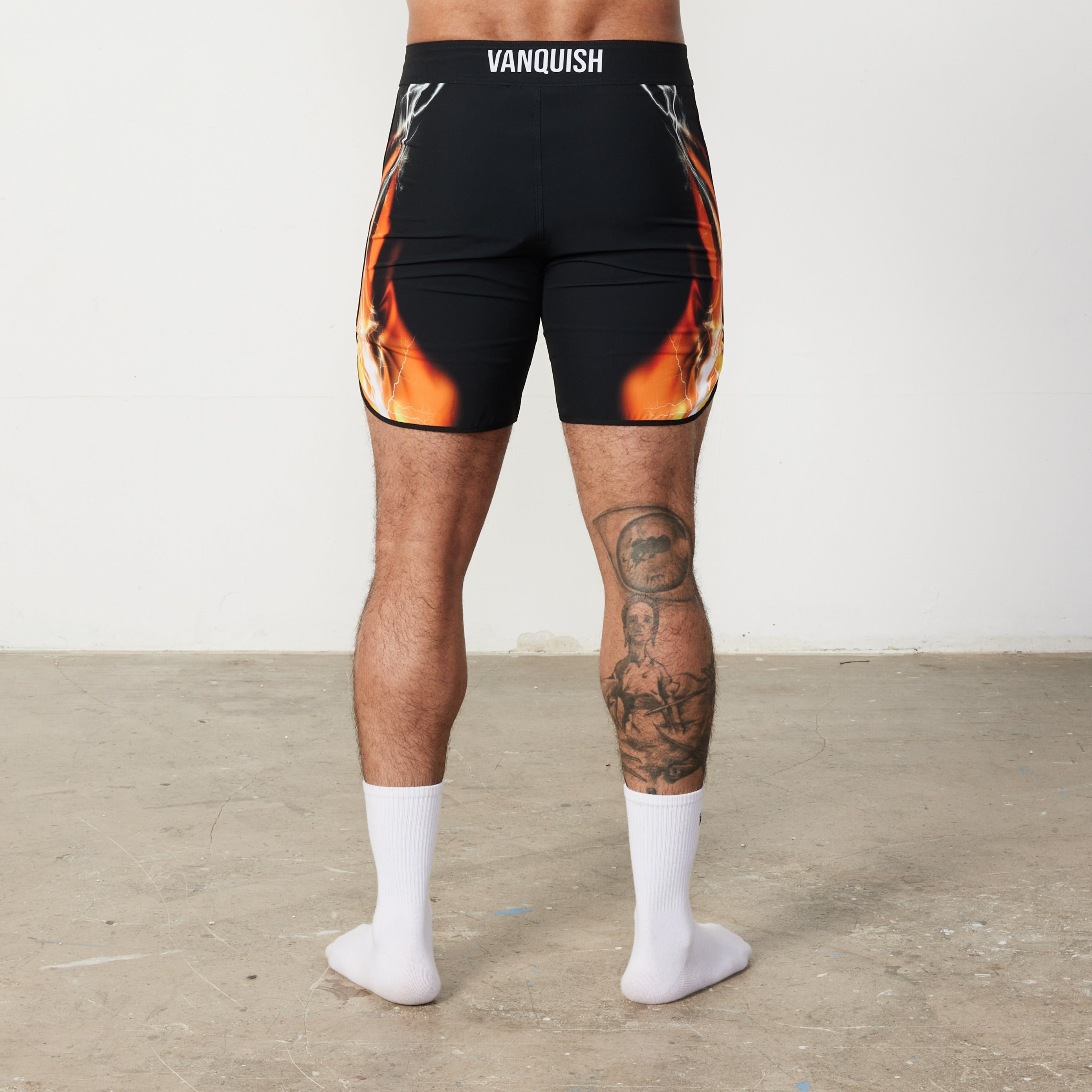 VQ Black and Orange Jeremy Buendia Men's Physique Board Shorts