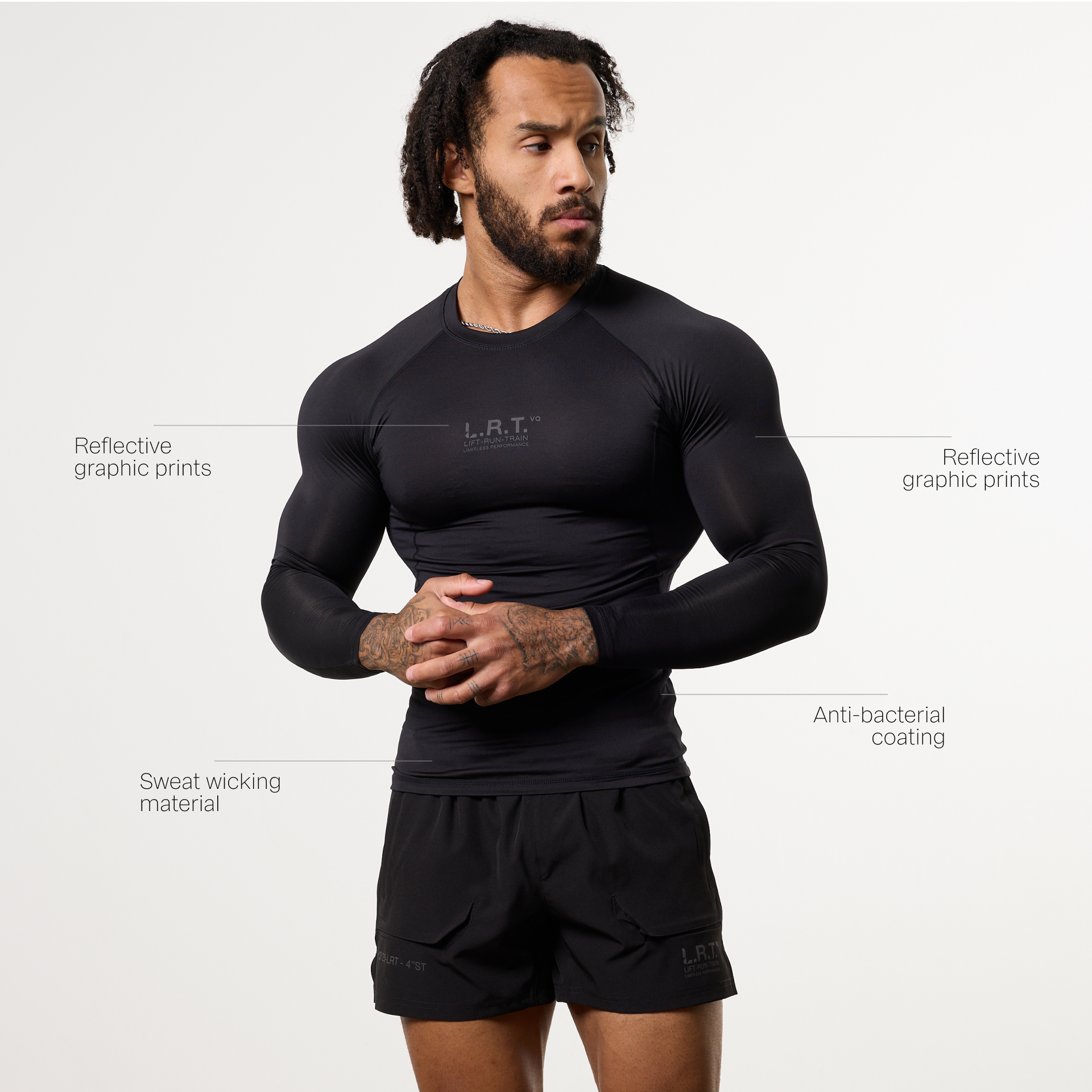 LRT Black Performance Long Sleeve Base Layer Top