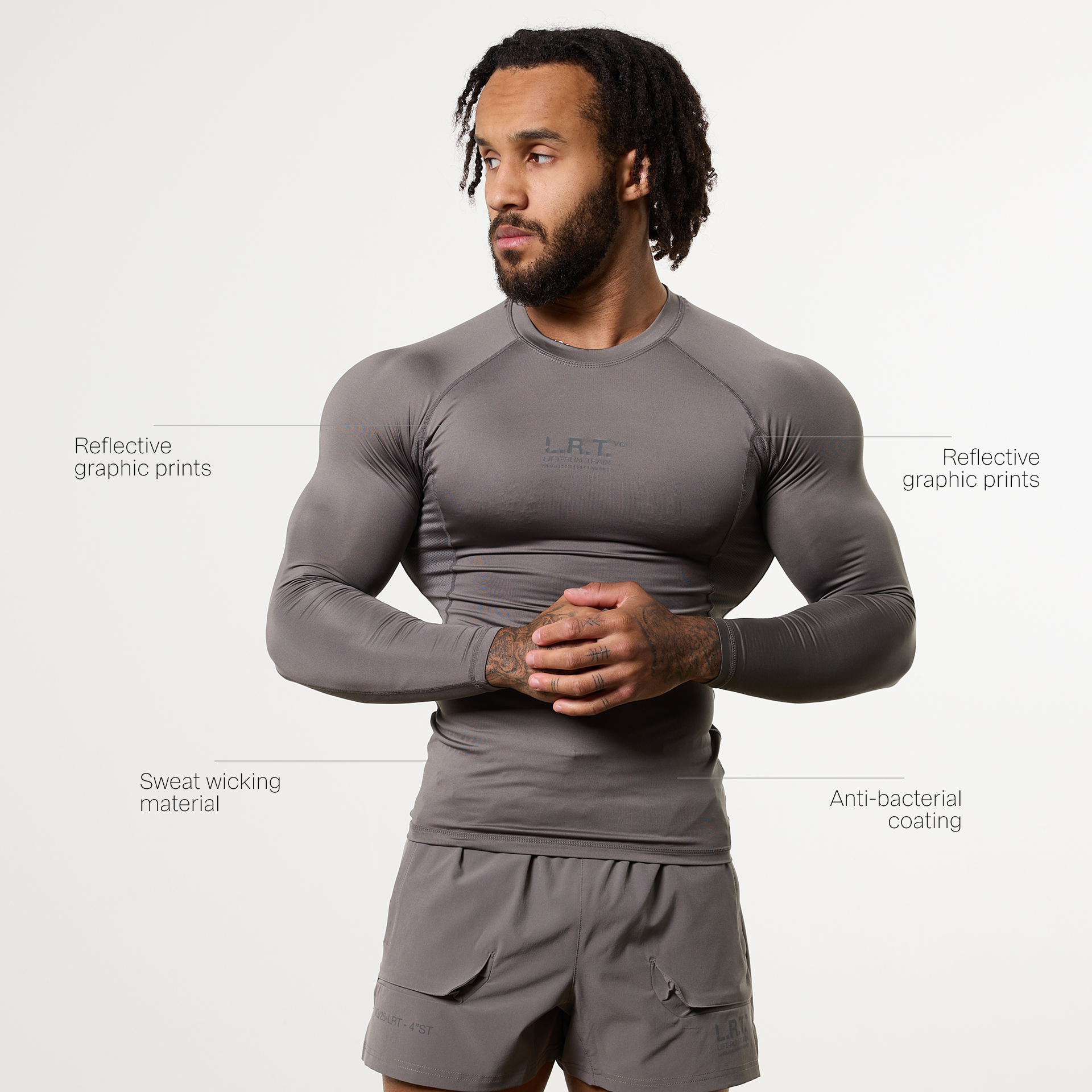 LRT Grey Performance Long Sleeve Base Layer Top