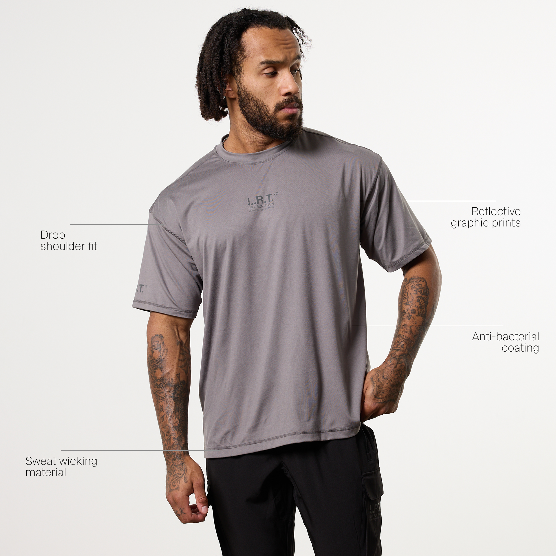 LRT Grey Performance Oversized T Shirt