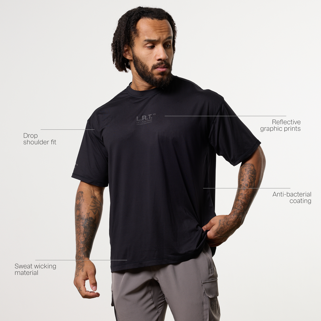 LRT Black Performance Oversized T Shirt