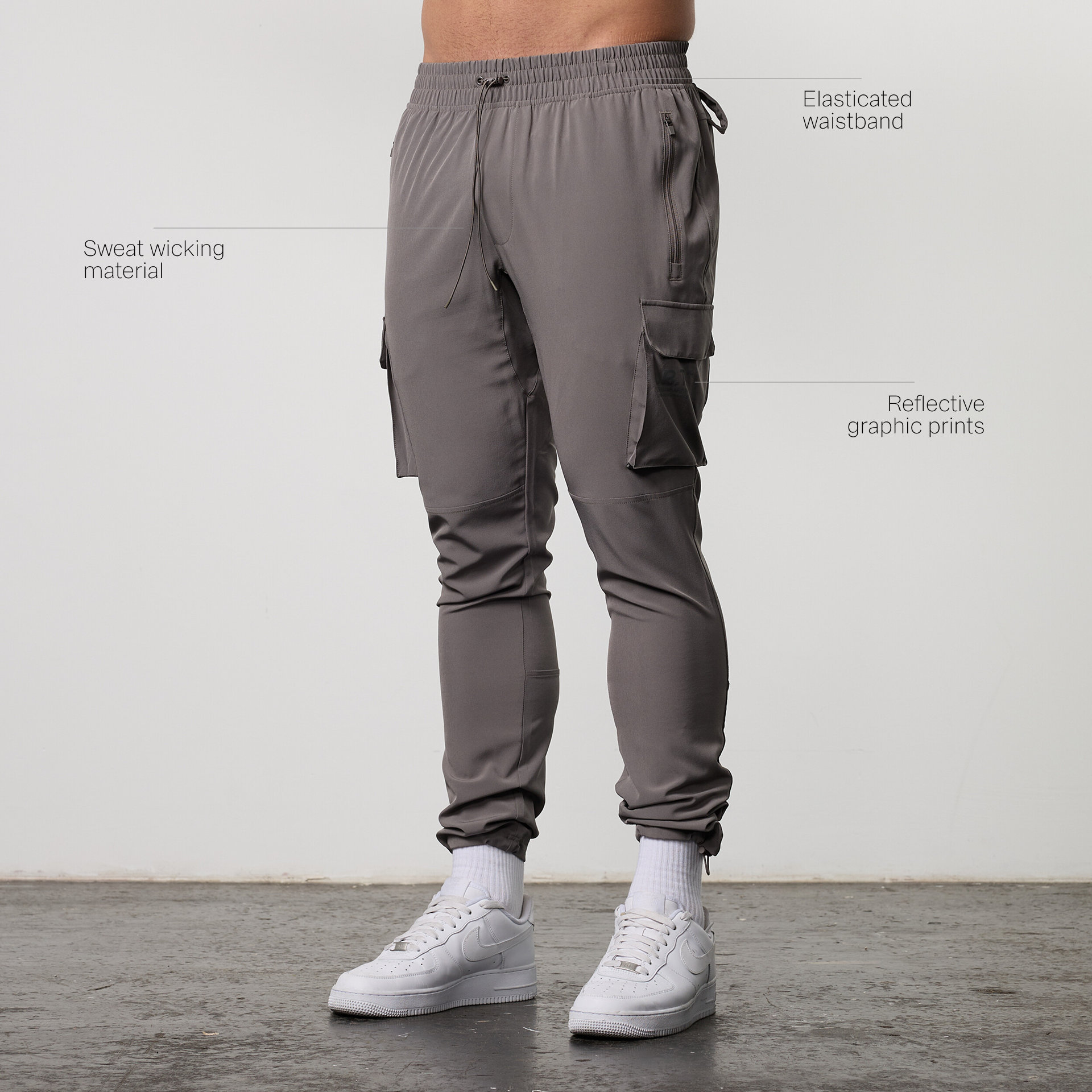 LRT Grey Performance Tapered Cargo Pants