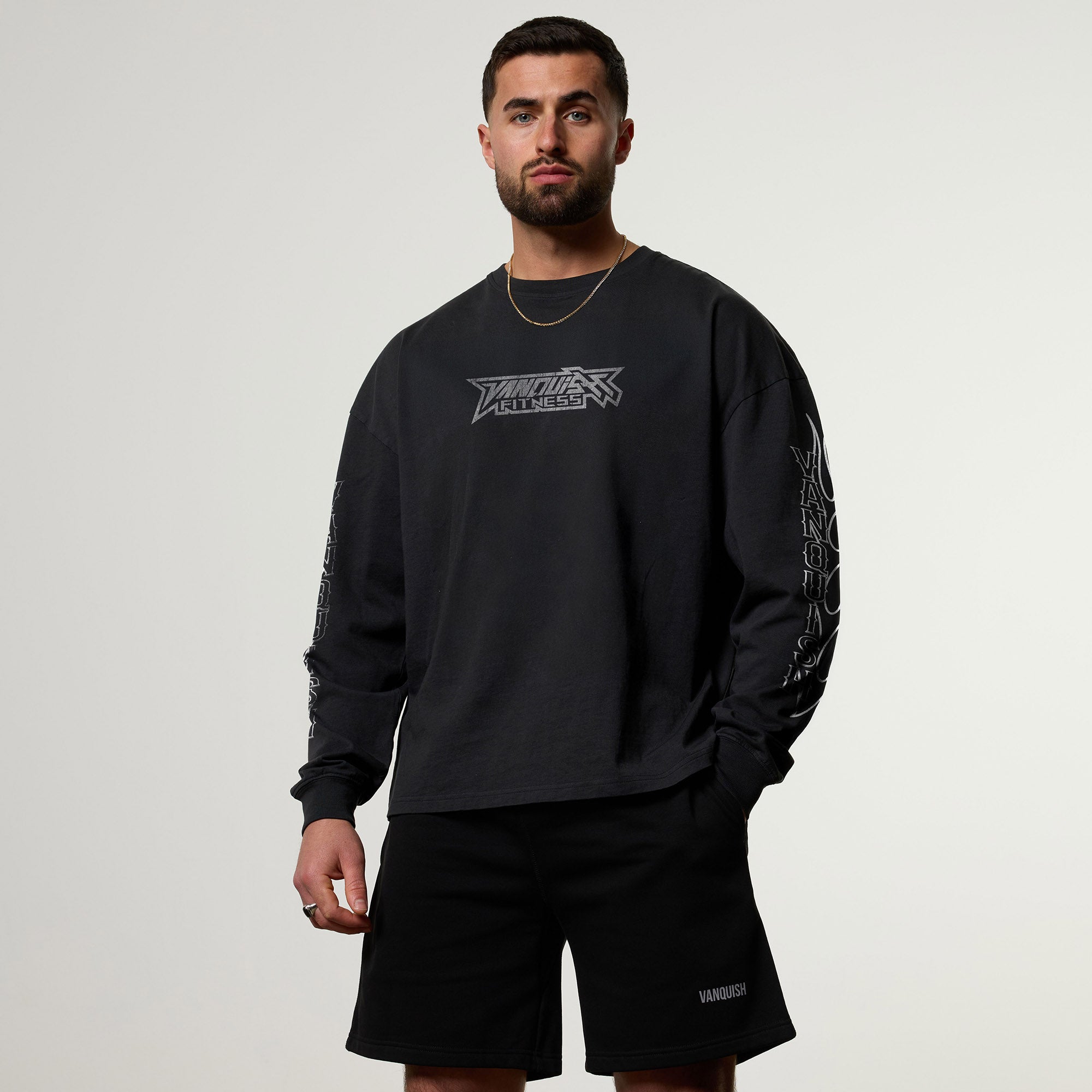 Vanquish Obsidian Moto Oversized Boxy Long Sleeve T-Shirt