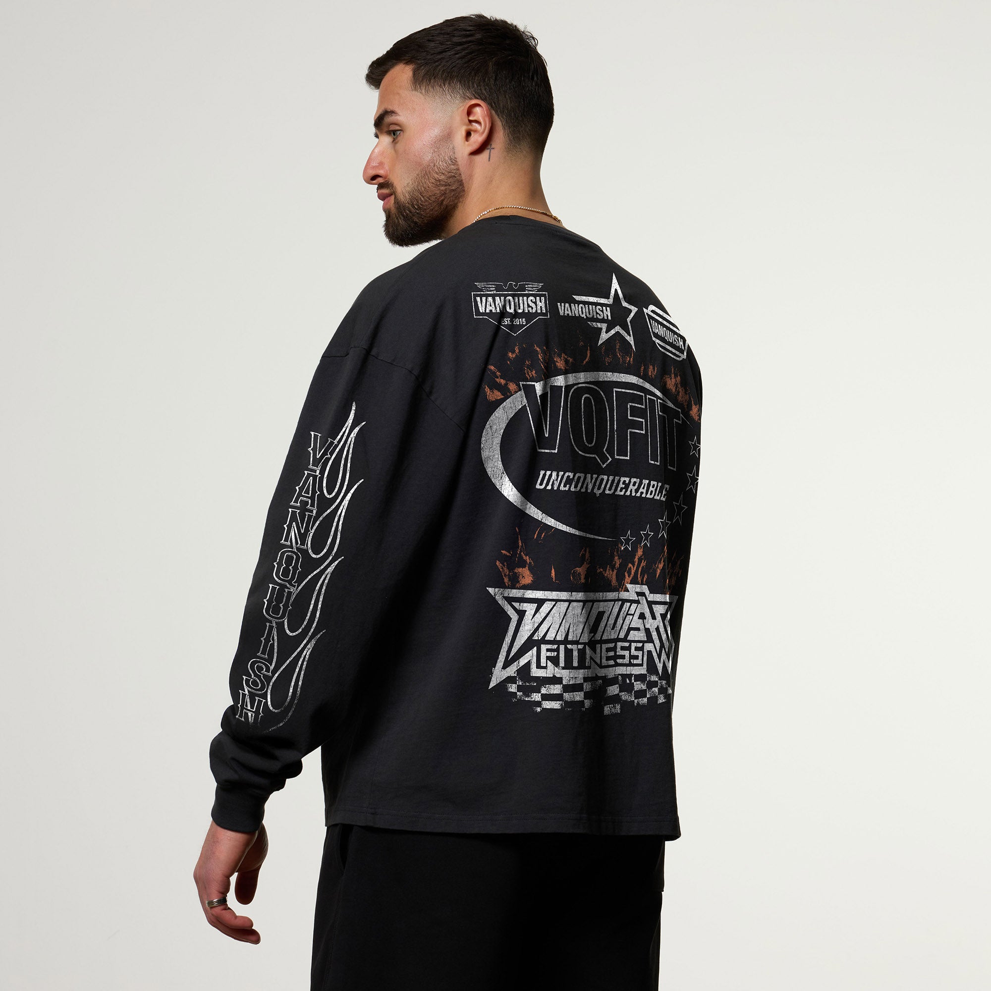 Vanquish Obsidian Moto Oversized Boxy Long Sleeve T-Shirt