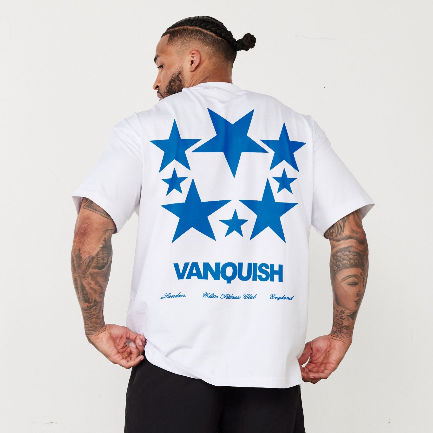 Vanquish Revolve Multi Star White Oversized T Shirt