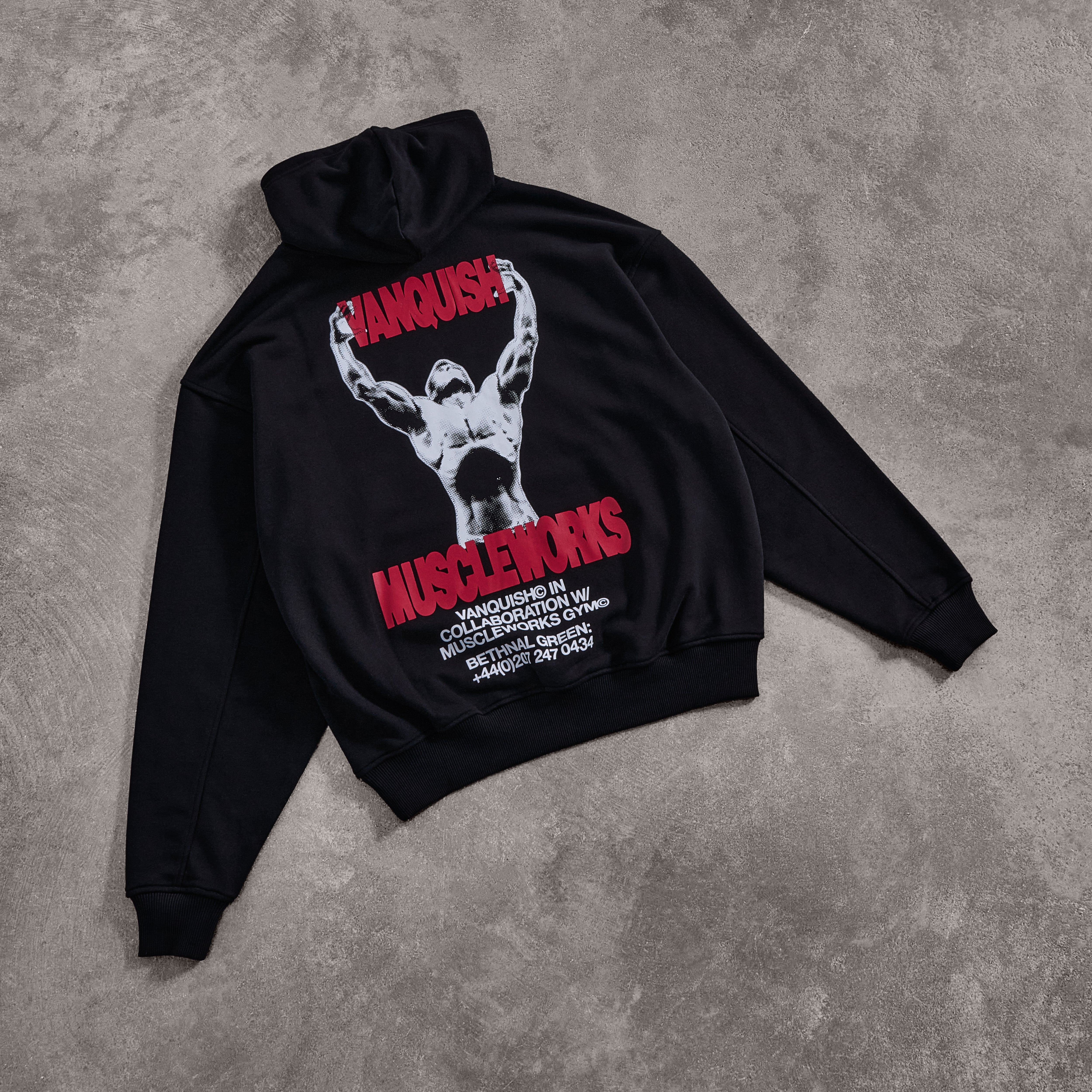 Vanquish x Muscleworks Black Oversized Hoodie