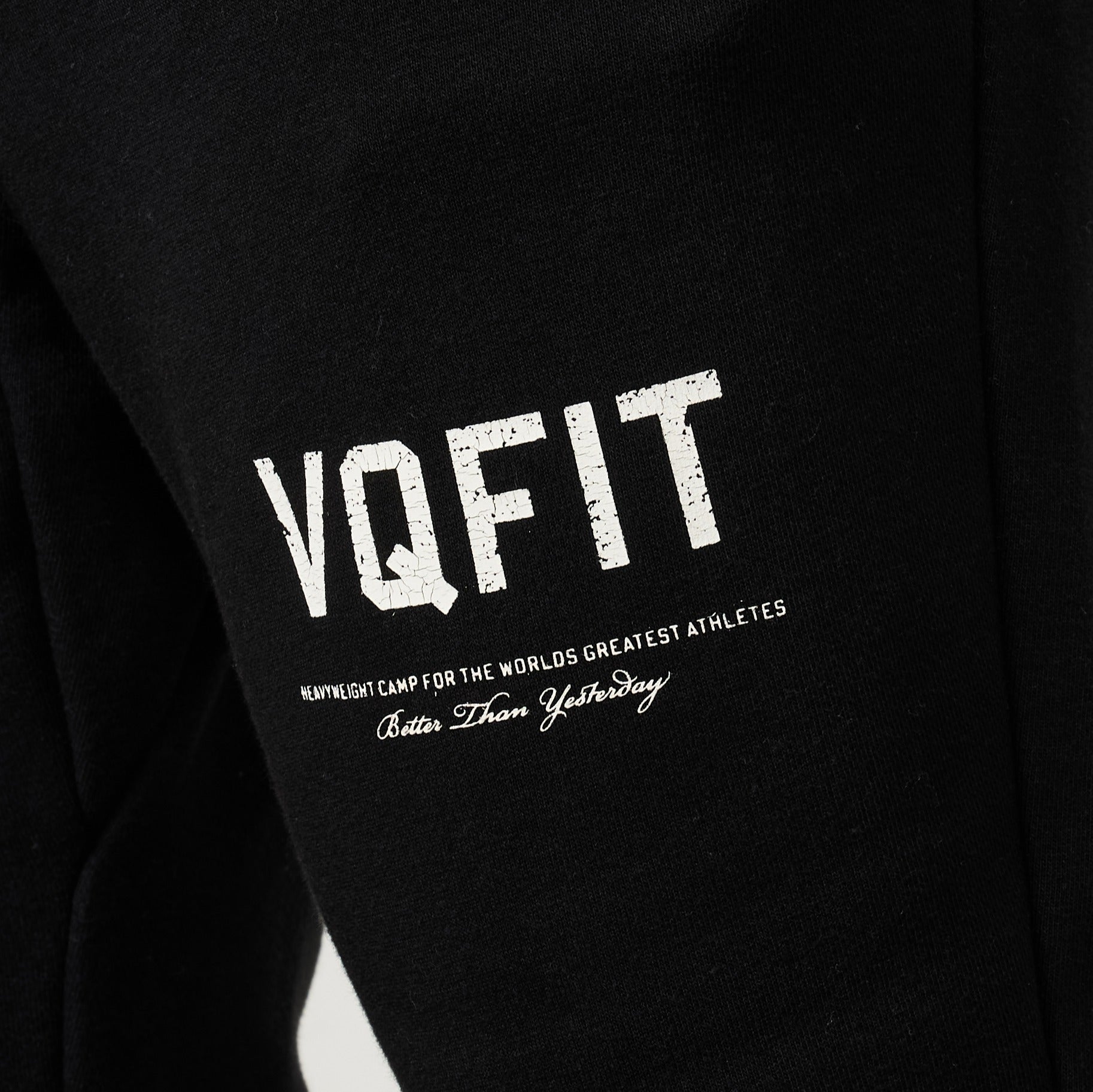 Vanquish VQFIT Distressed Print Black Tapered Sweatpants
