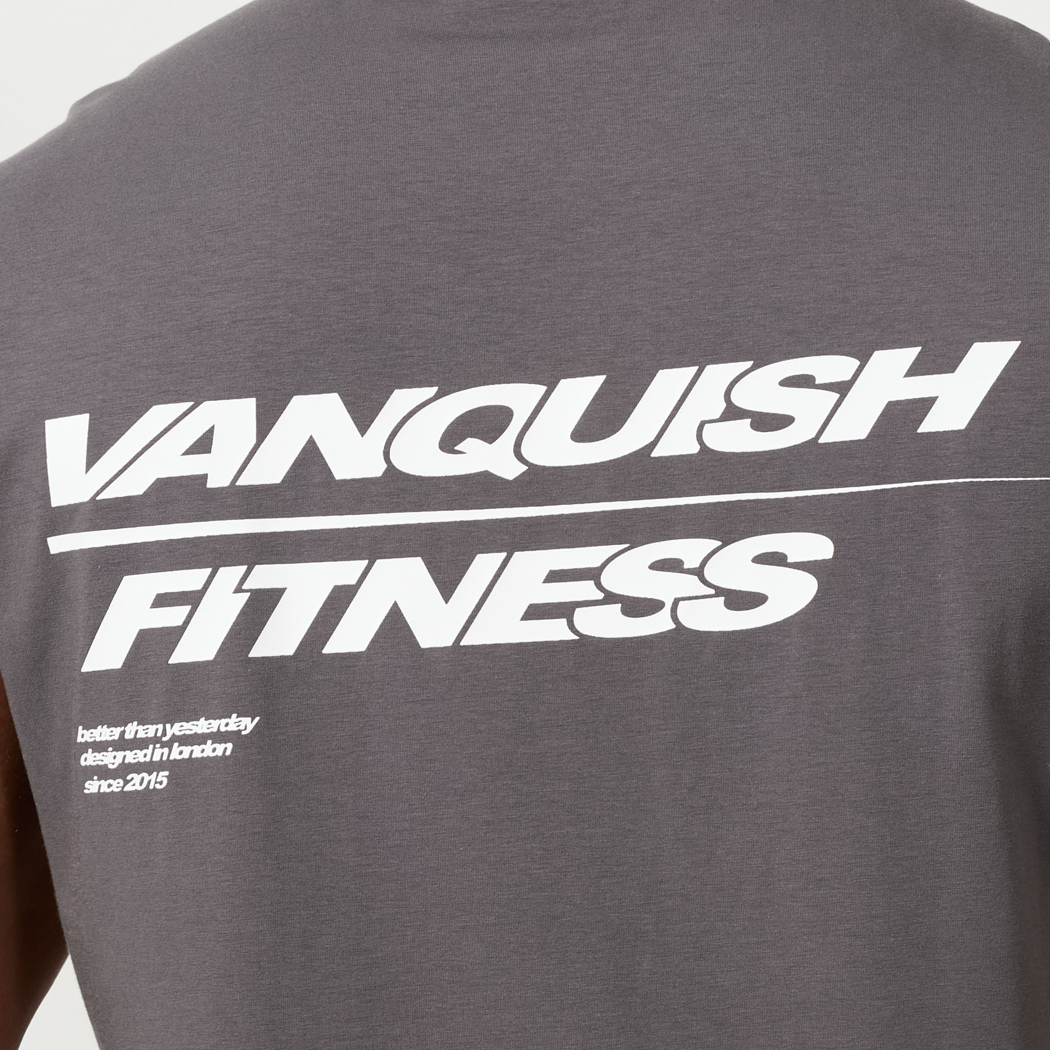 Vanquish Speed Charcoal Grey Oversized Sleeveless T Shirt