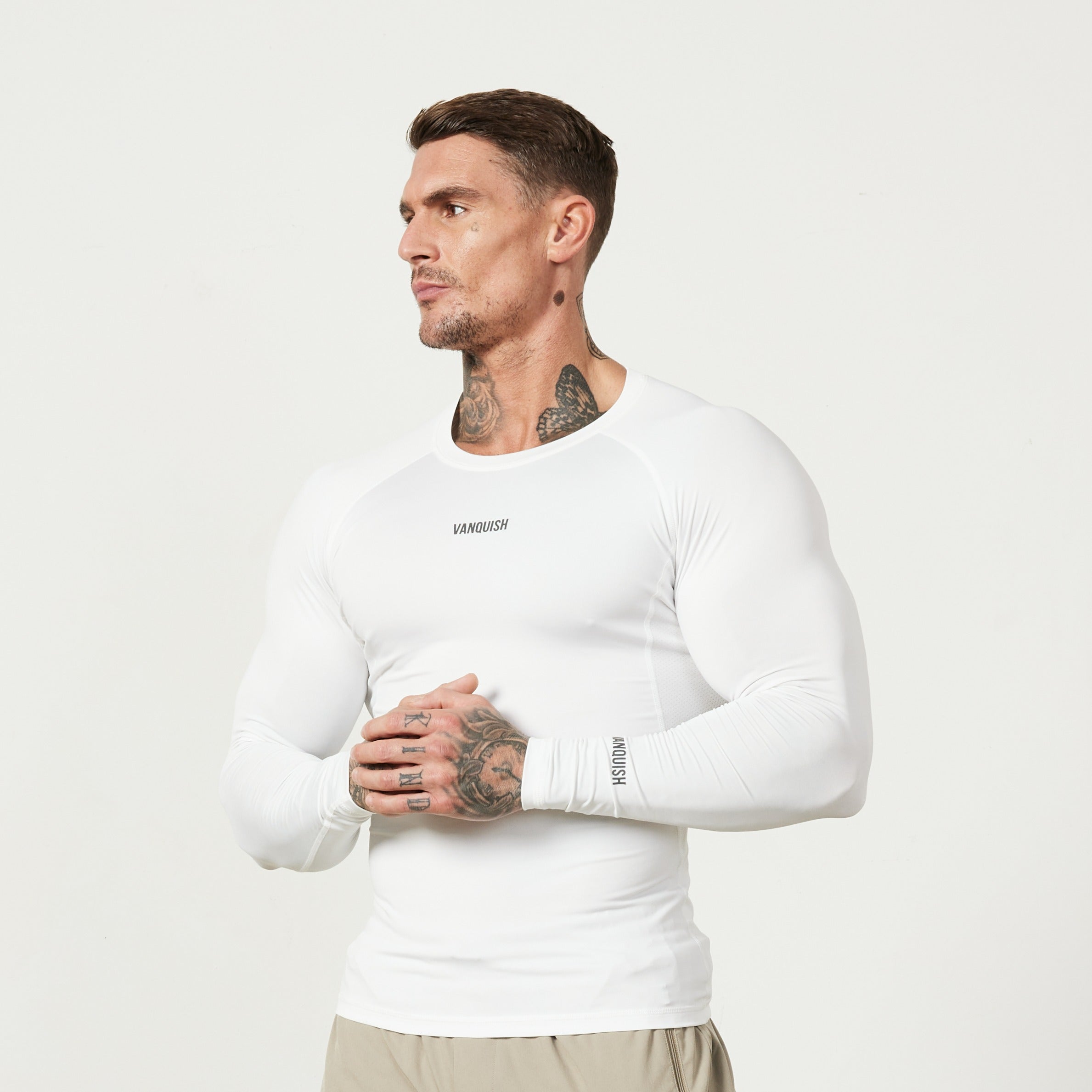 Vanquish Utility White Long Sleeve Base Layer Top