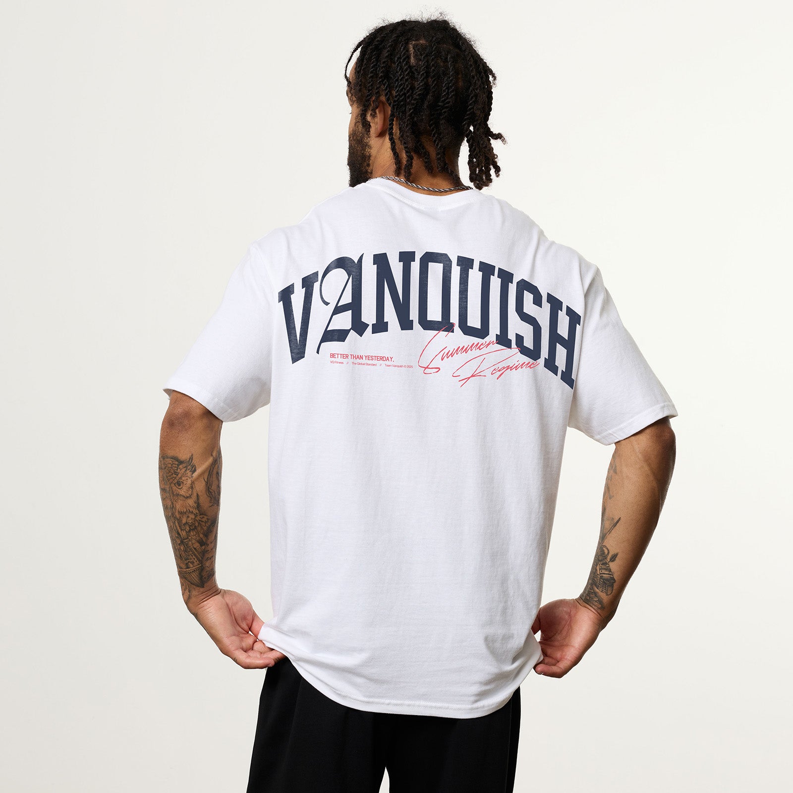 Vanquish Revolve Summer Regime White & Red Oversized T Shirt