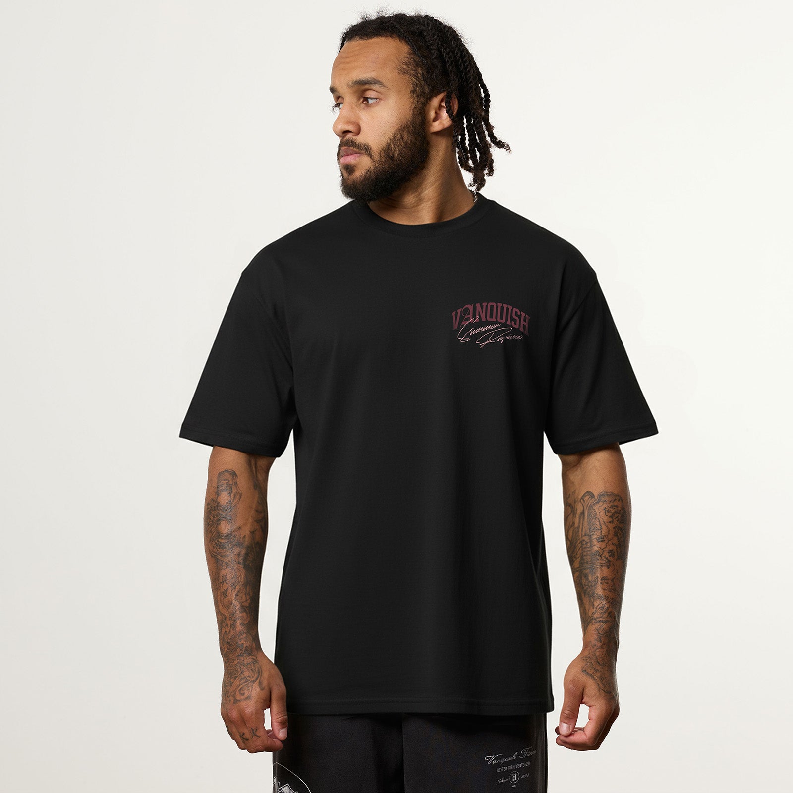 Vanquish Revolve Summer Regime Black & Pink Oversized T Shirt