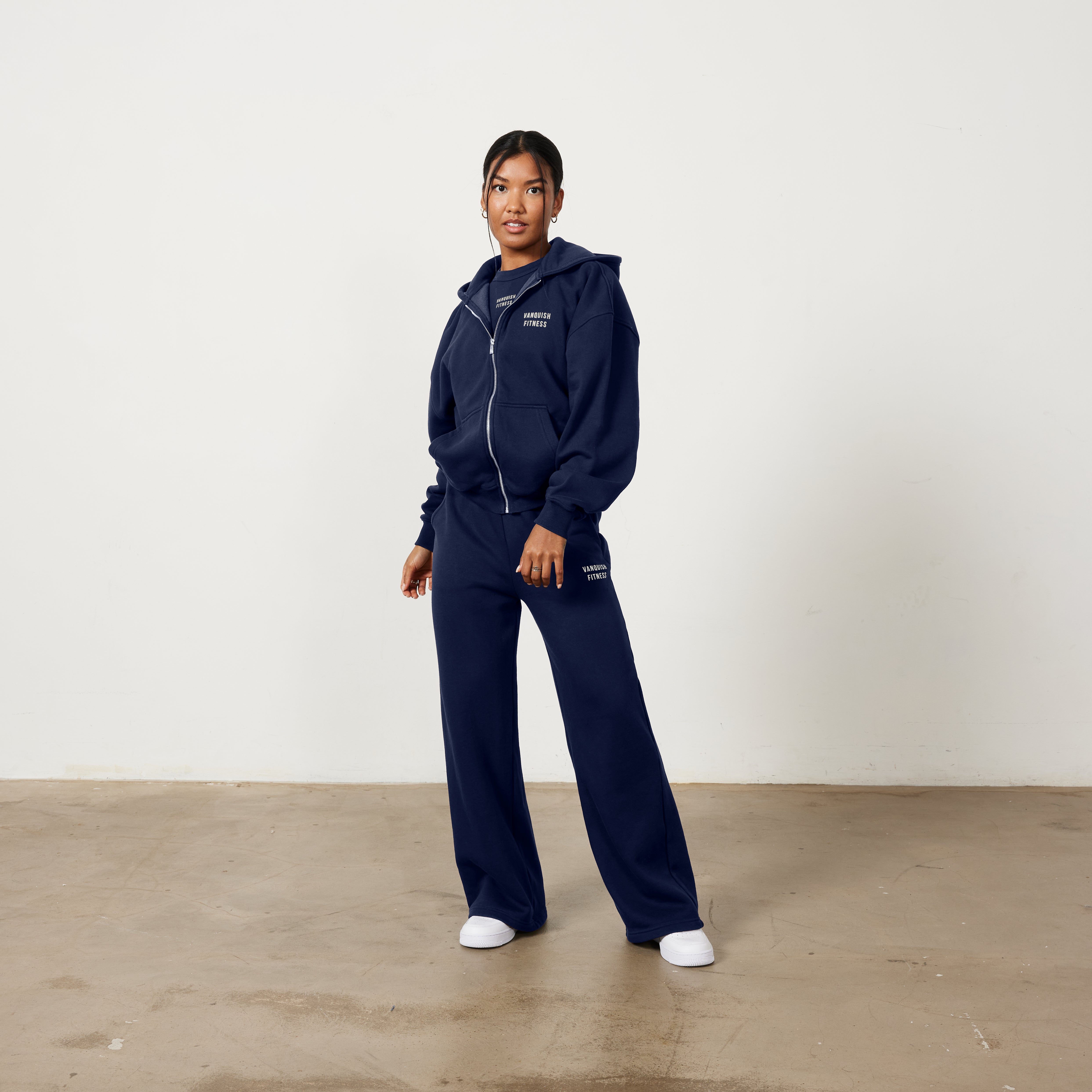 Vanquish Rejuvenate Navy Oversized Full Zip Hoodie