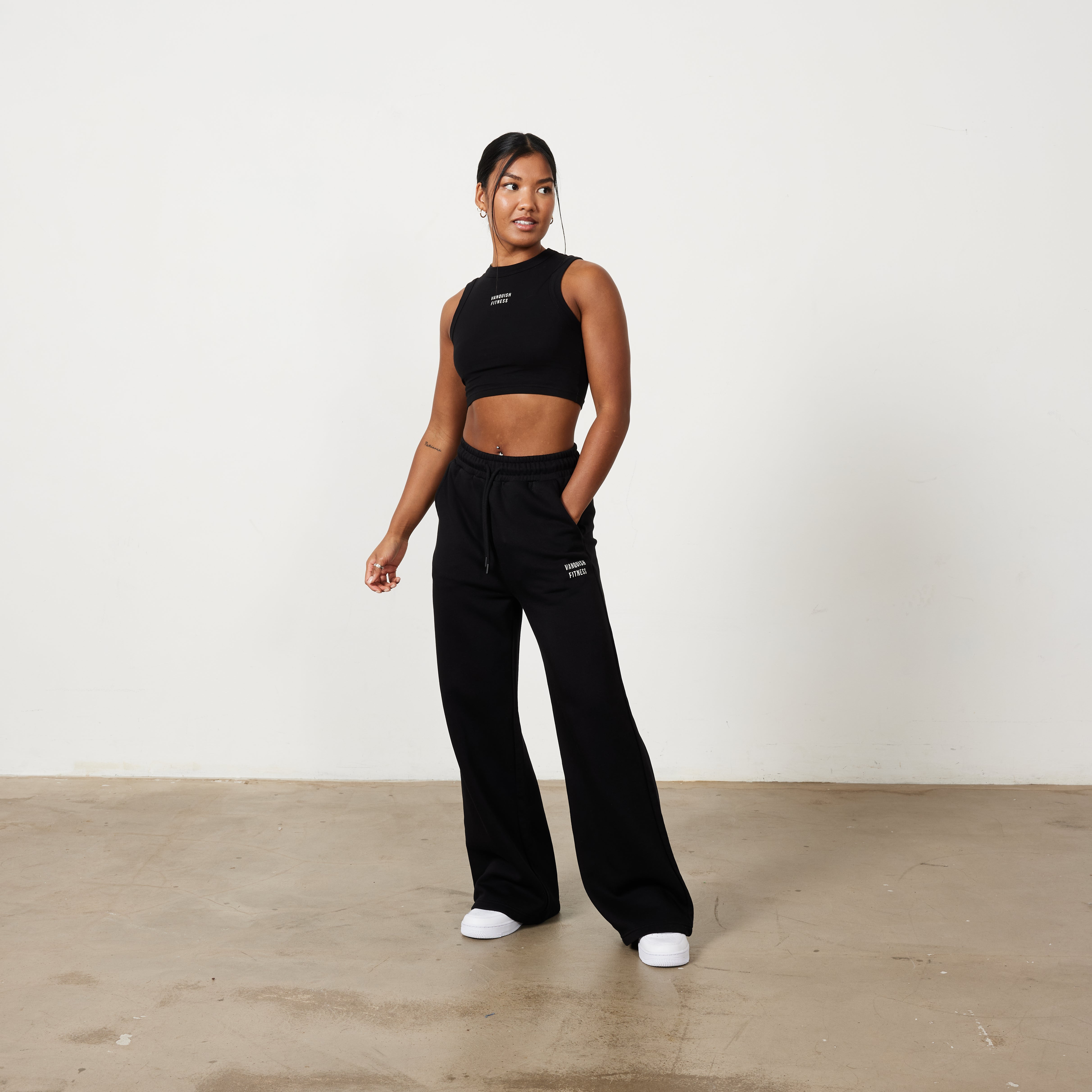 Vanquish Rejuvenate Black Wide Leg Sweatpants