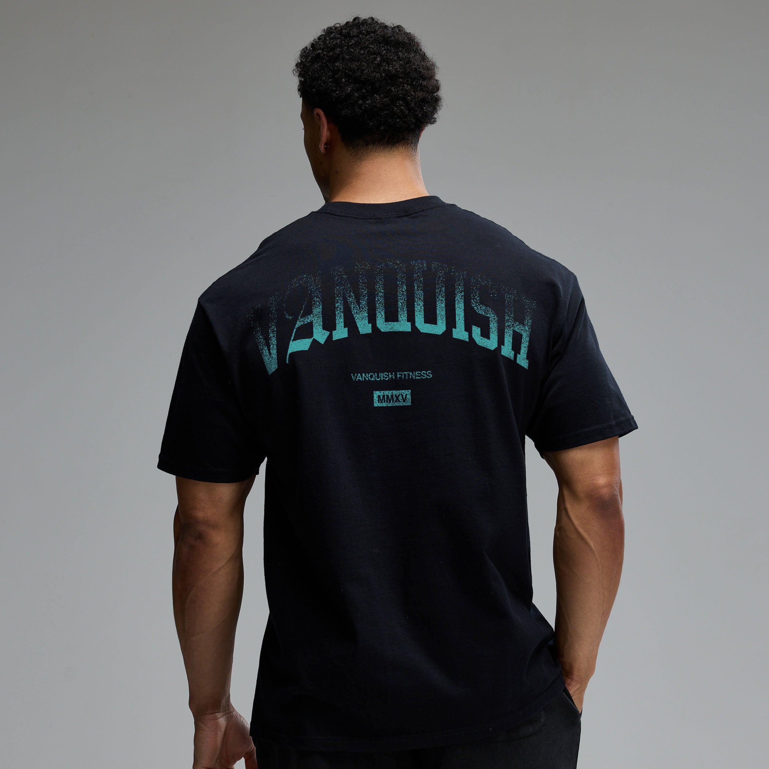 REVOLVE FADE AQUA BLACK OVERSIZED T SHIRT