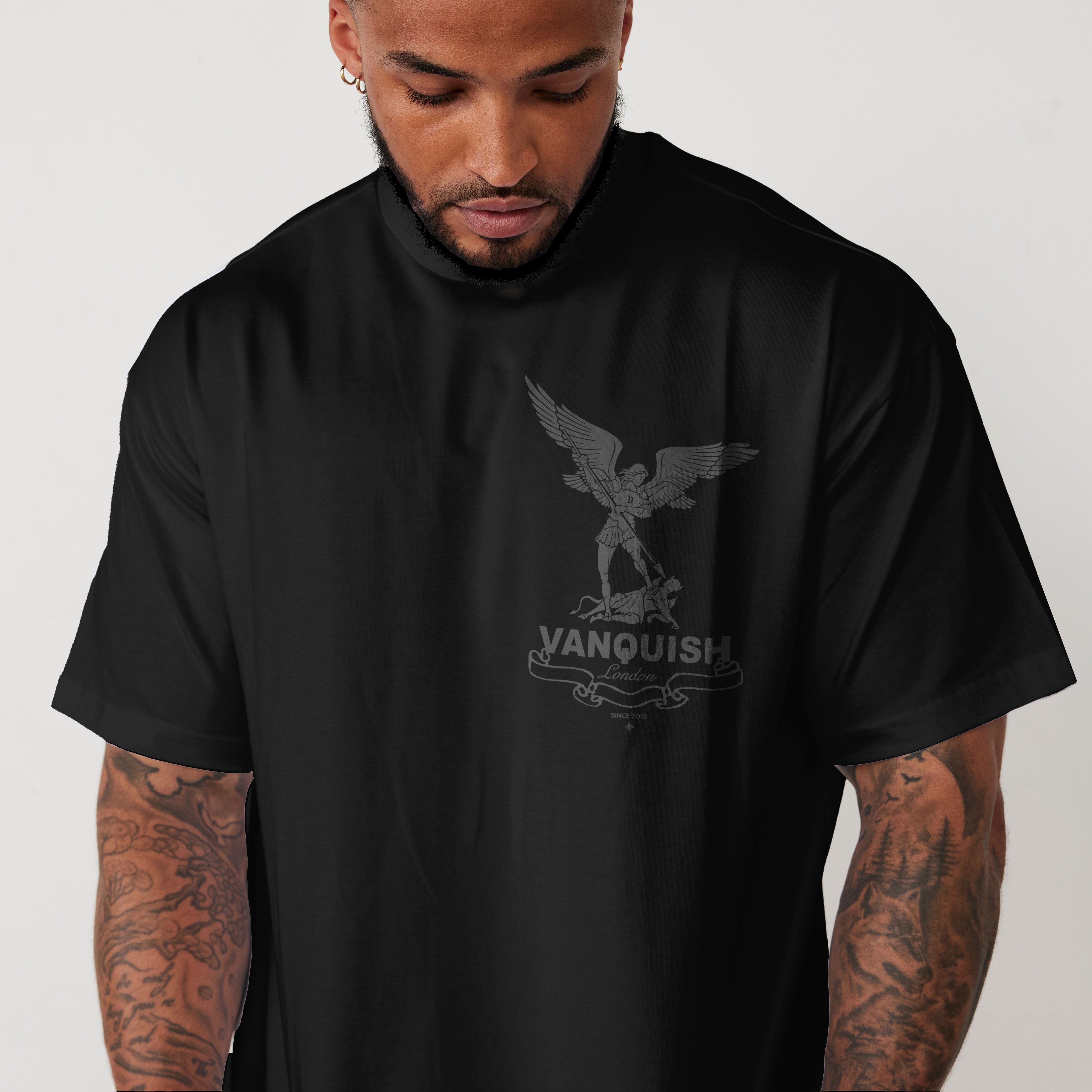 Vanquish Revolve Saints Black Oversized T Shirt