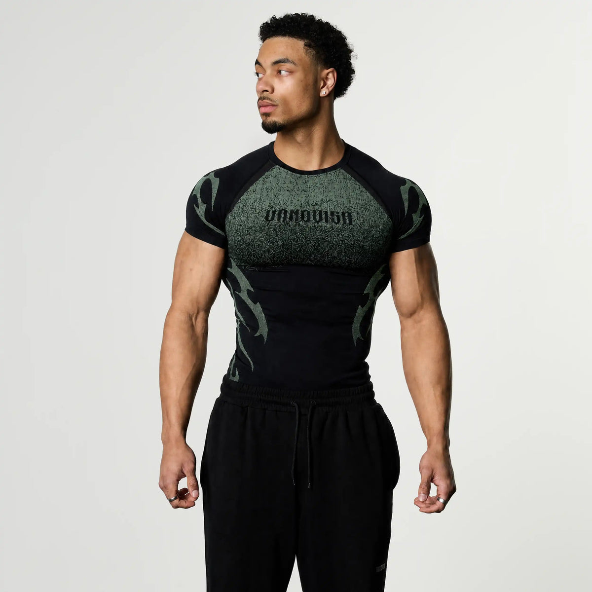 TRIBAL COMPRESSION AQUA SHORT SLEEVE T SHIRT