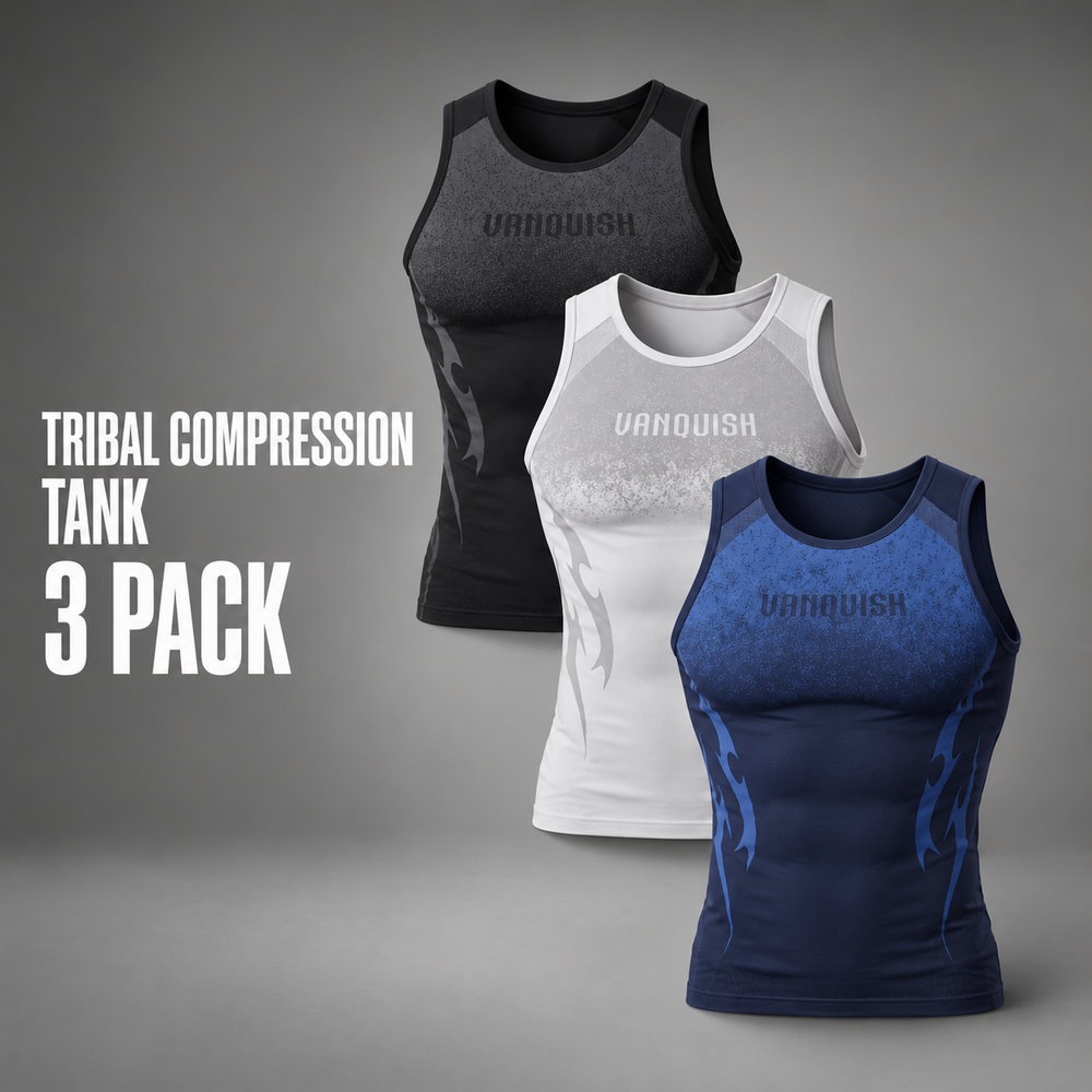 Tribal Compression Tank Multi 3 Pack - Black, Navy, Light Grey