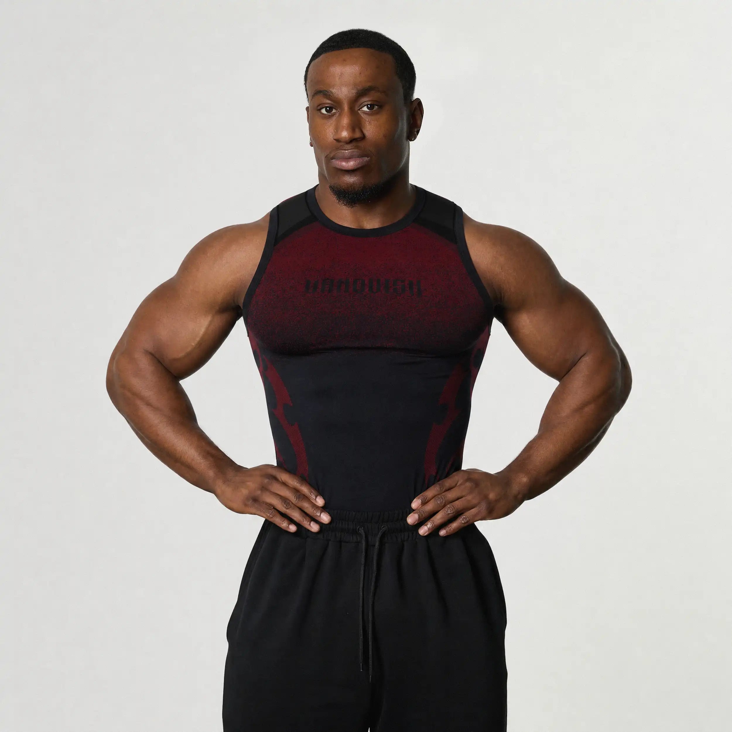 TRIBAL COMPRESSION BLACK AND RED TANK