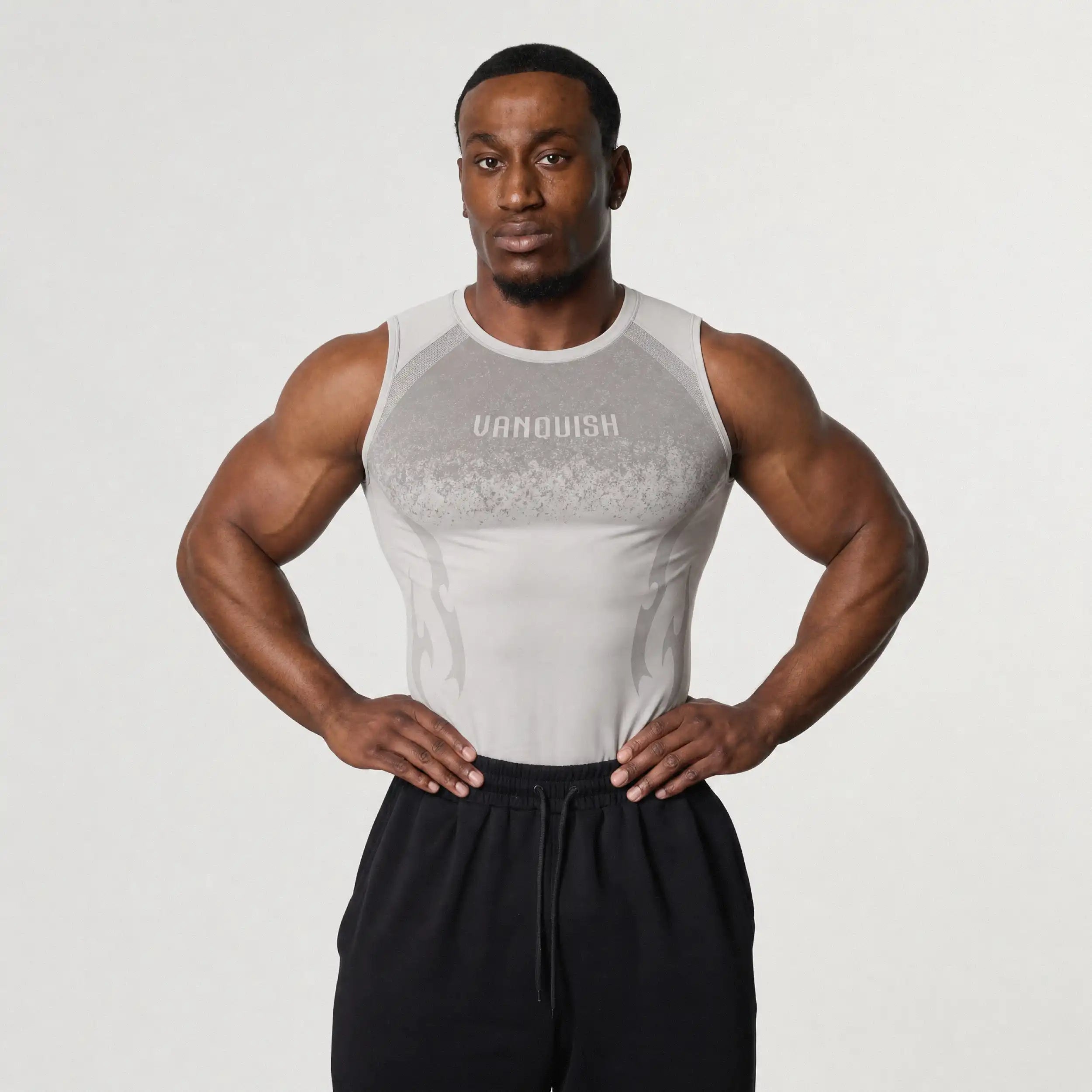 TRIBAL COMPRESSION LIGHT GREY TANK