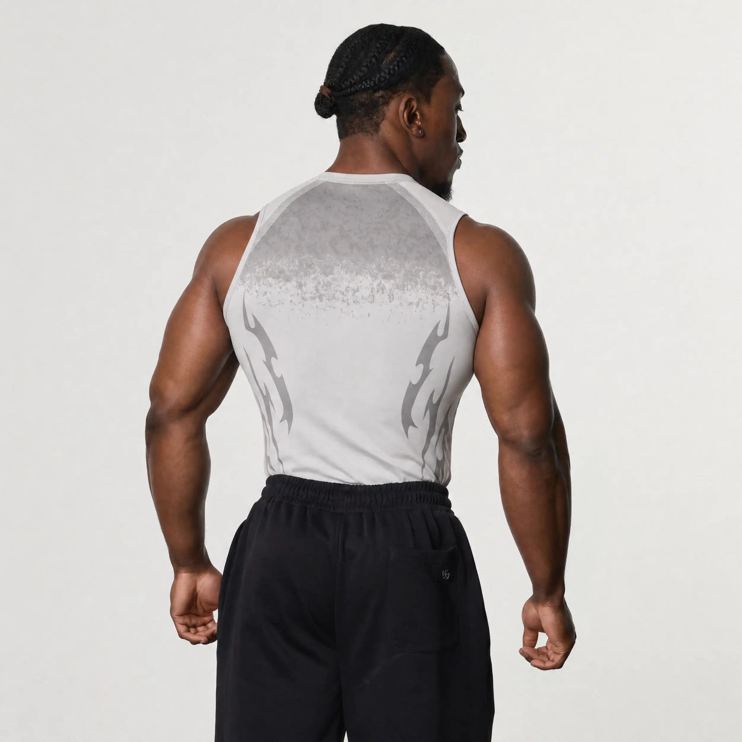 TRIBAL COMPRESSION LIGHT GREY TANK
