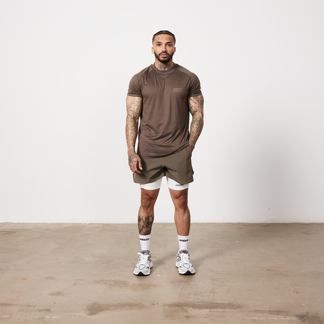 Vanquish Utility Brown Performance Shorts