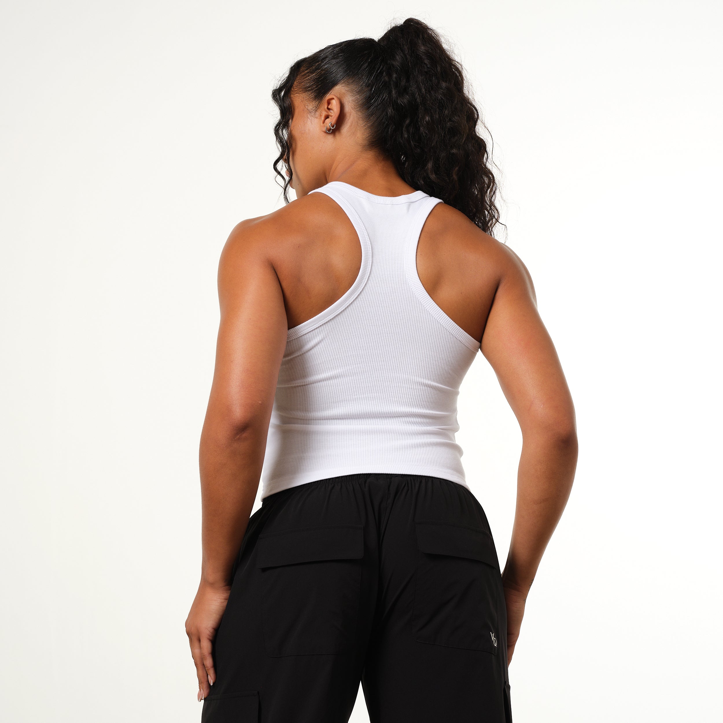 Vanquish Racer White Ribbed Vest