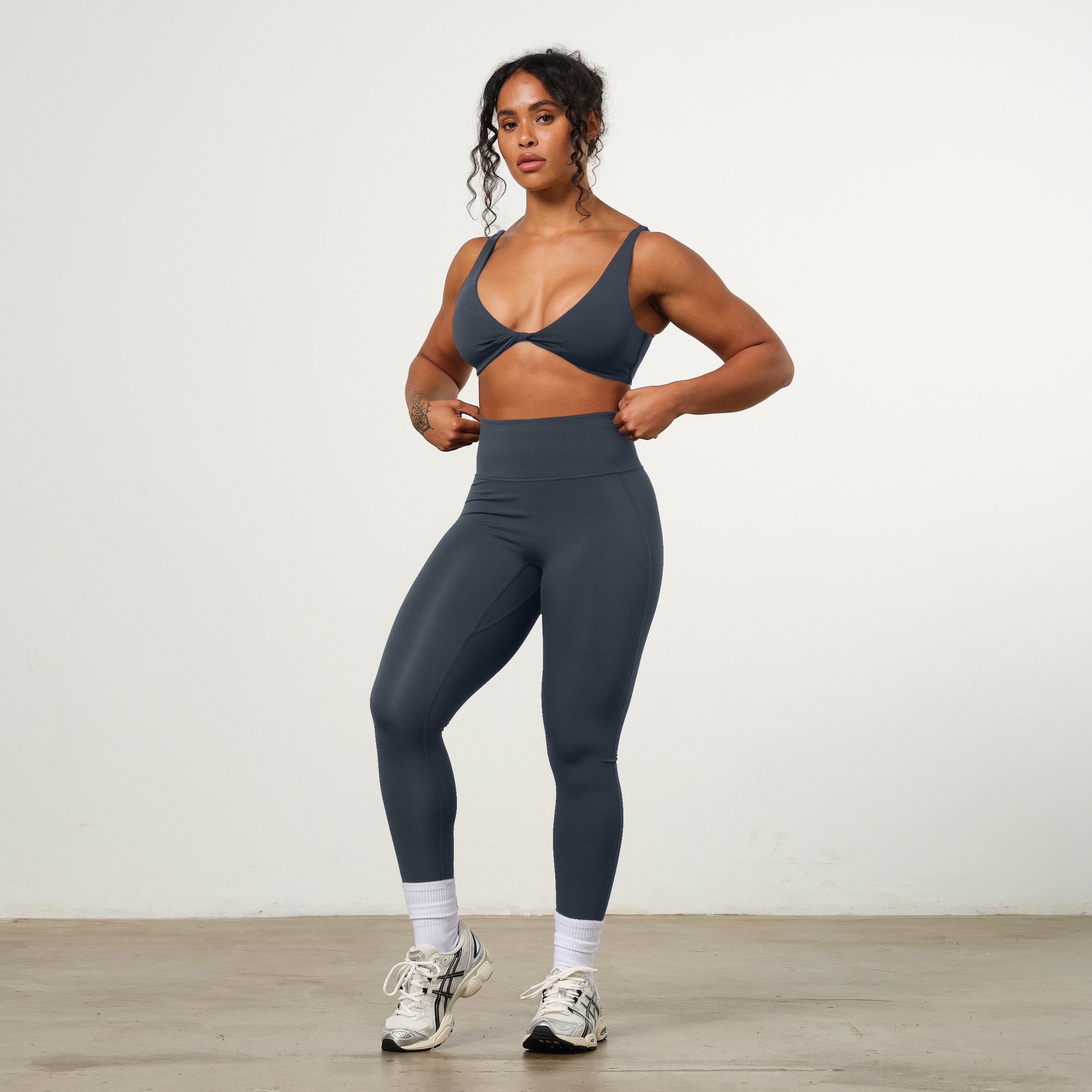 VANQUISH ENHANCE PETITE STEEL BLUE HIGH-WAIST LEGGING