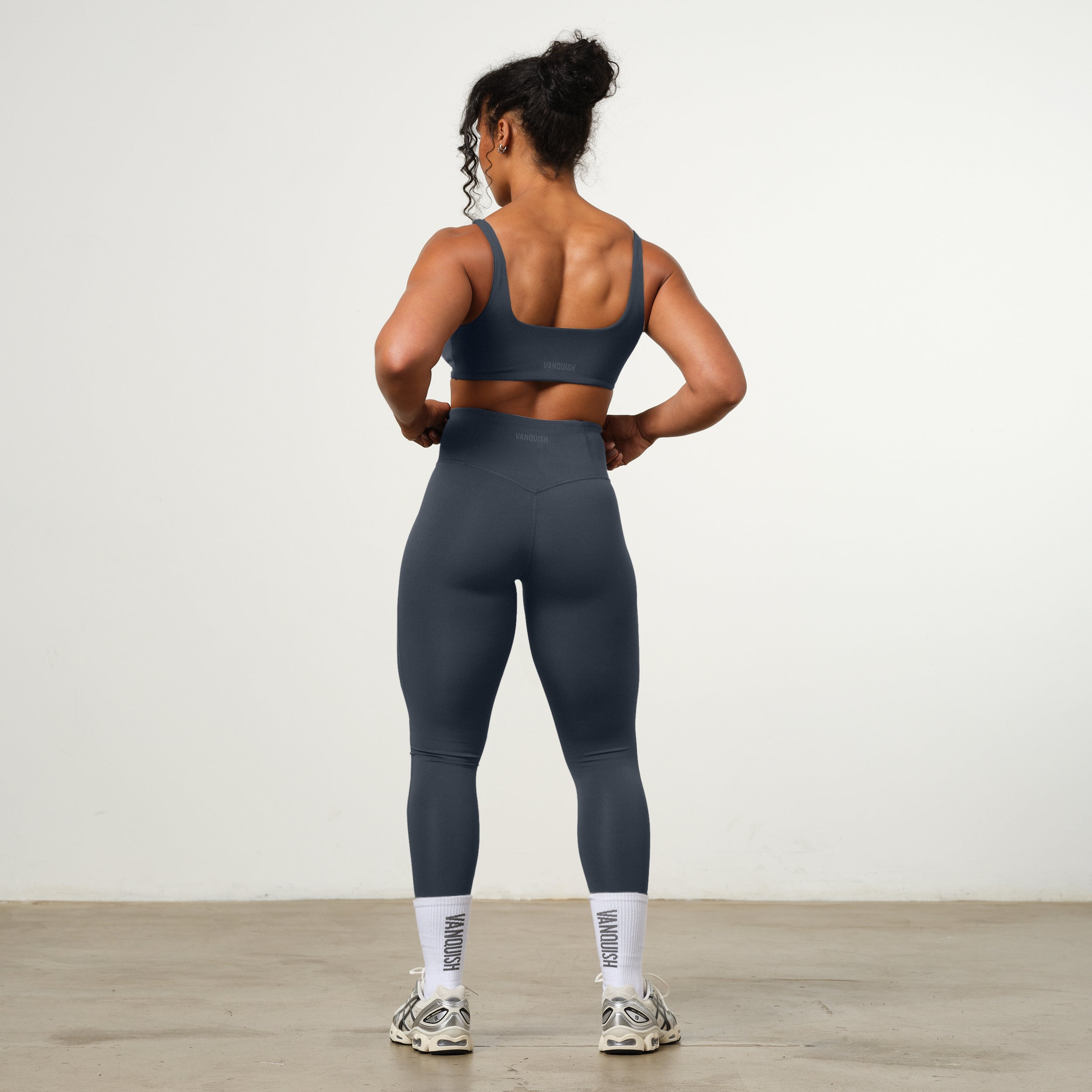 VANQUISH ENHANCE PETITE STEEL BLUE HIGH-WAIST LEGGING